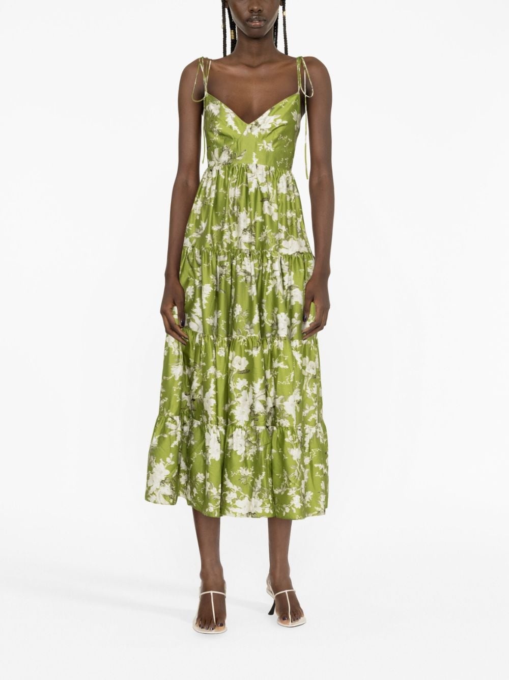 Azami Magnolia Garden-print dress - 2