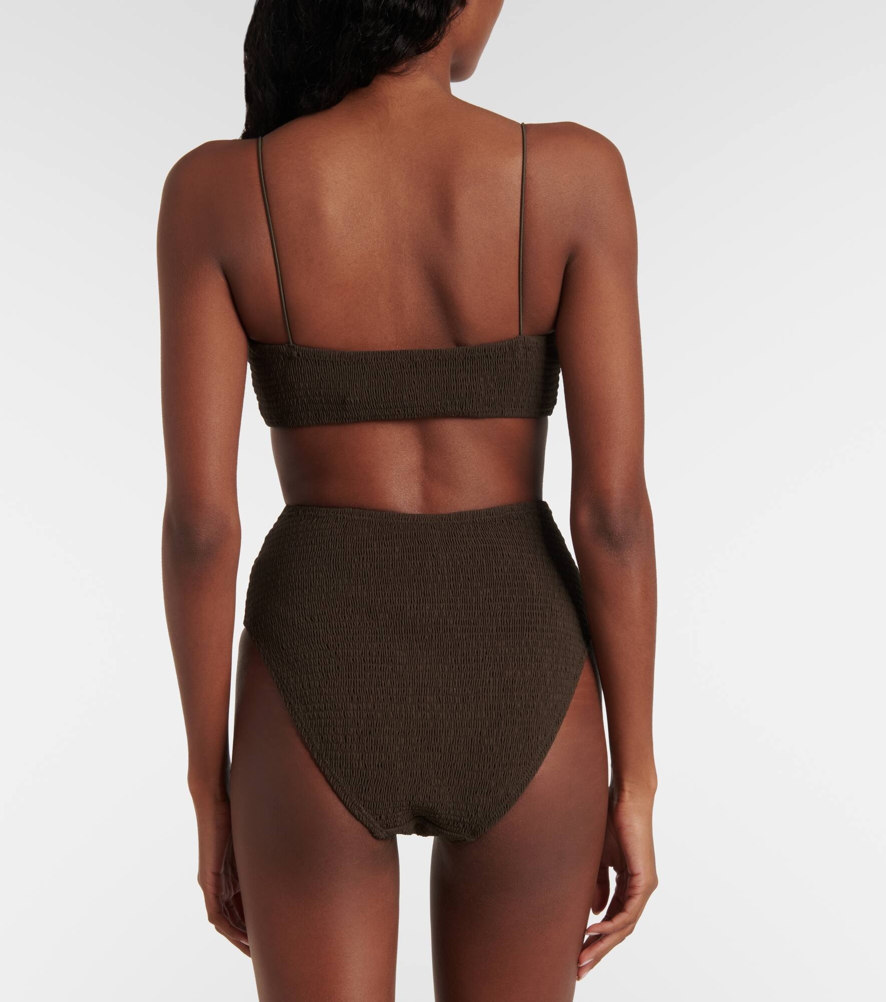 Shirred jersey bikini top - 3