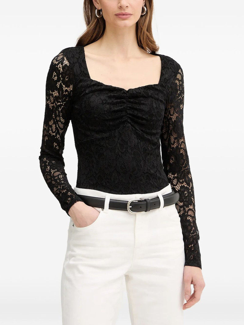 lace gathered blouse 1