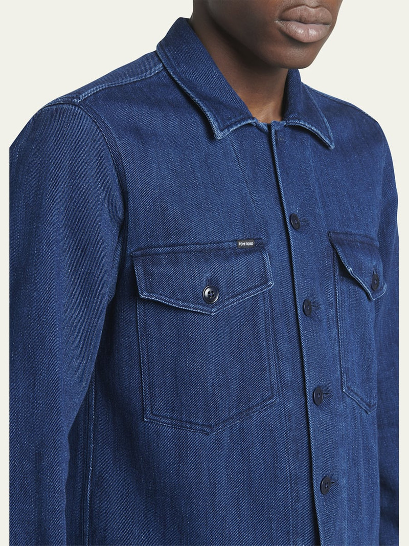 TOM FORD Men's Dark Wash Denim Overshirt outlook