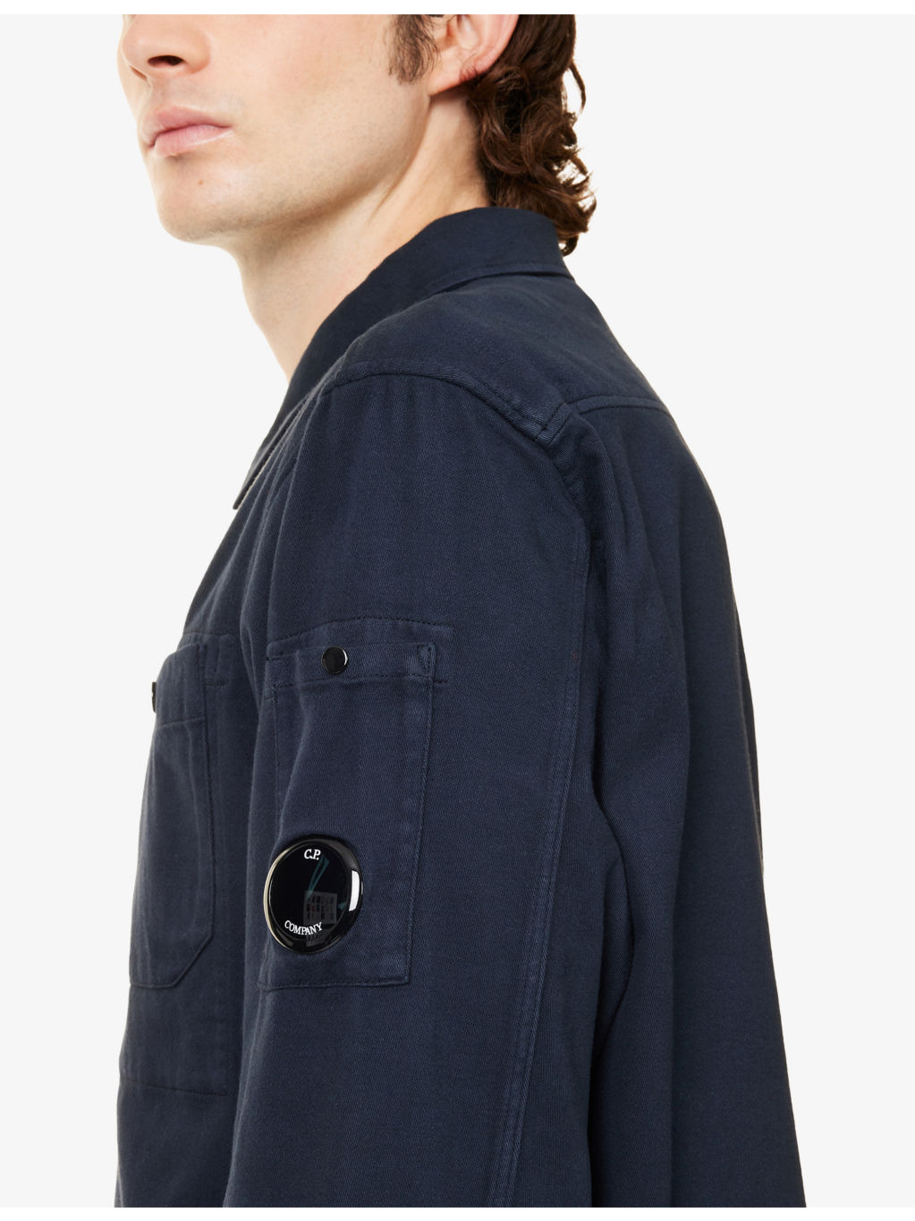 Brand-Patch Patch-Pocket Cotton Blend Overshirt - 5