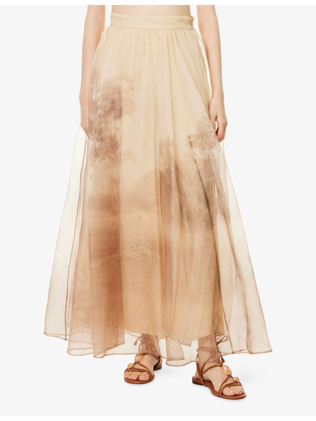 Memento Printed Silk Maxi Skirt - 3