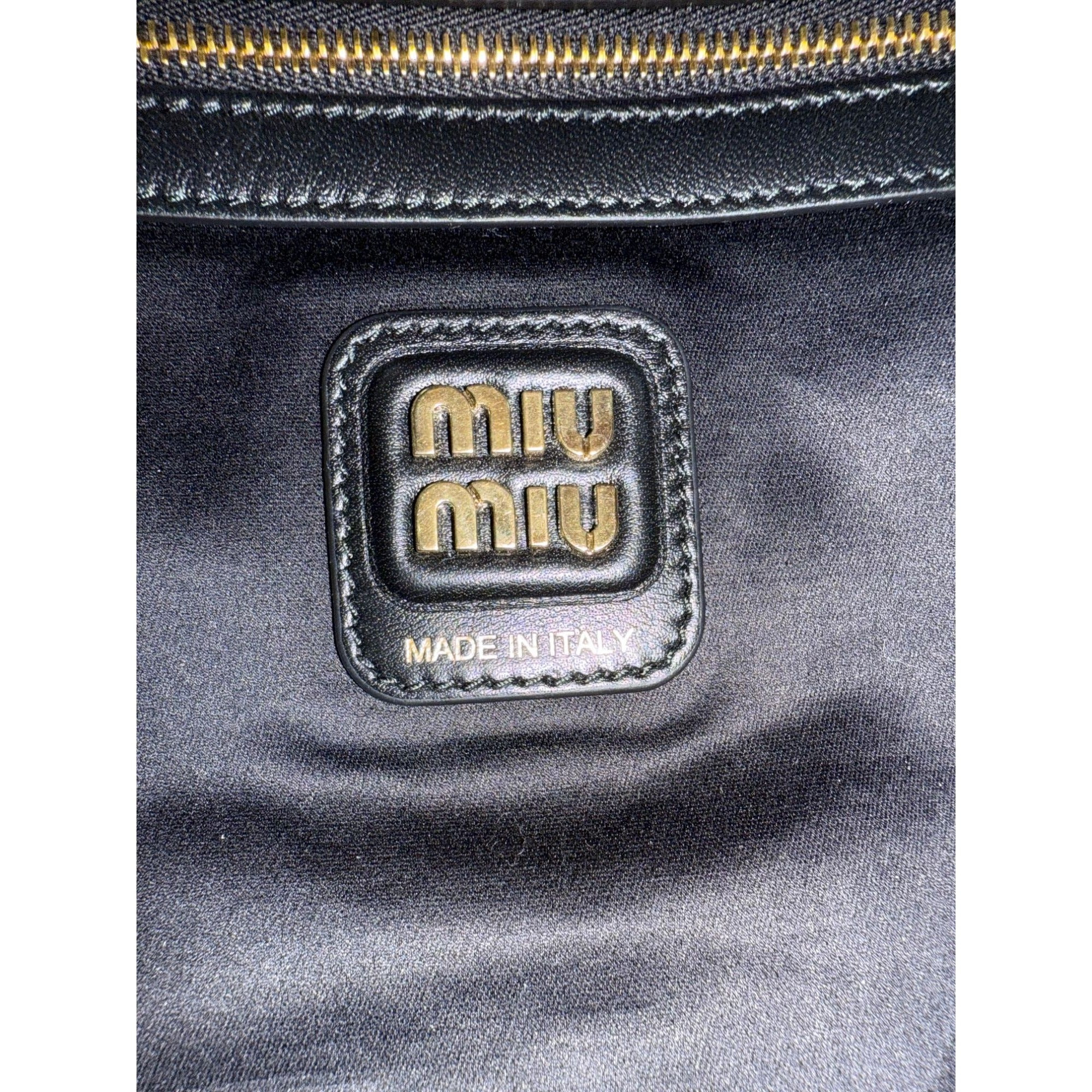 Miu Miu Nappa Black Leather Hobo Bag - 9