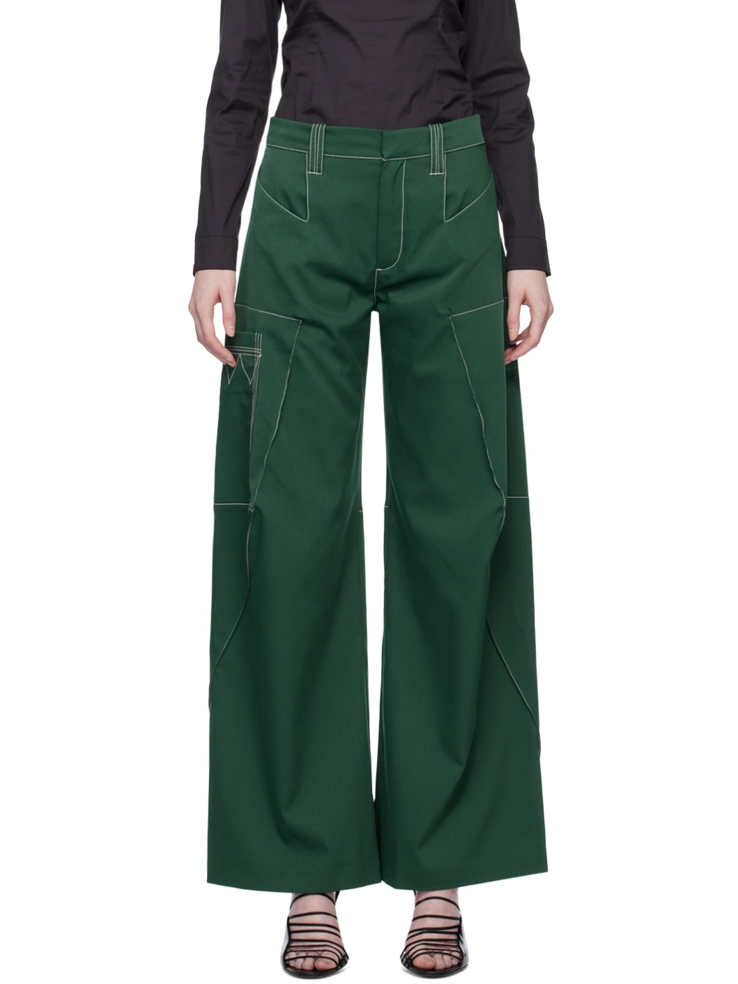 パンツ kiko kostadinov megara trouser green Green Megara Trousers by Kiko Kostadinov on Sale