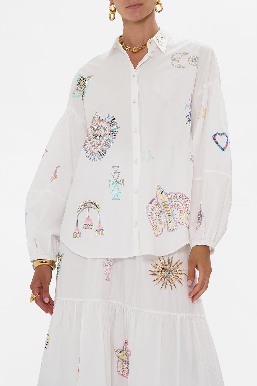 BALLOON SLEEVE SHIRT BLOUSE - 5