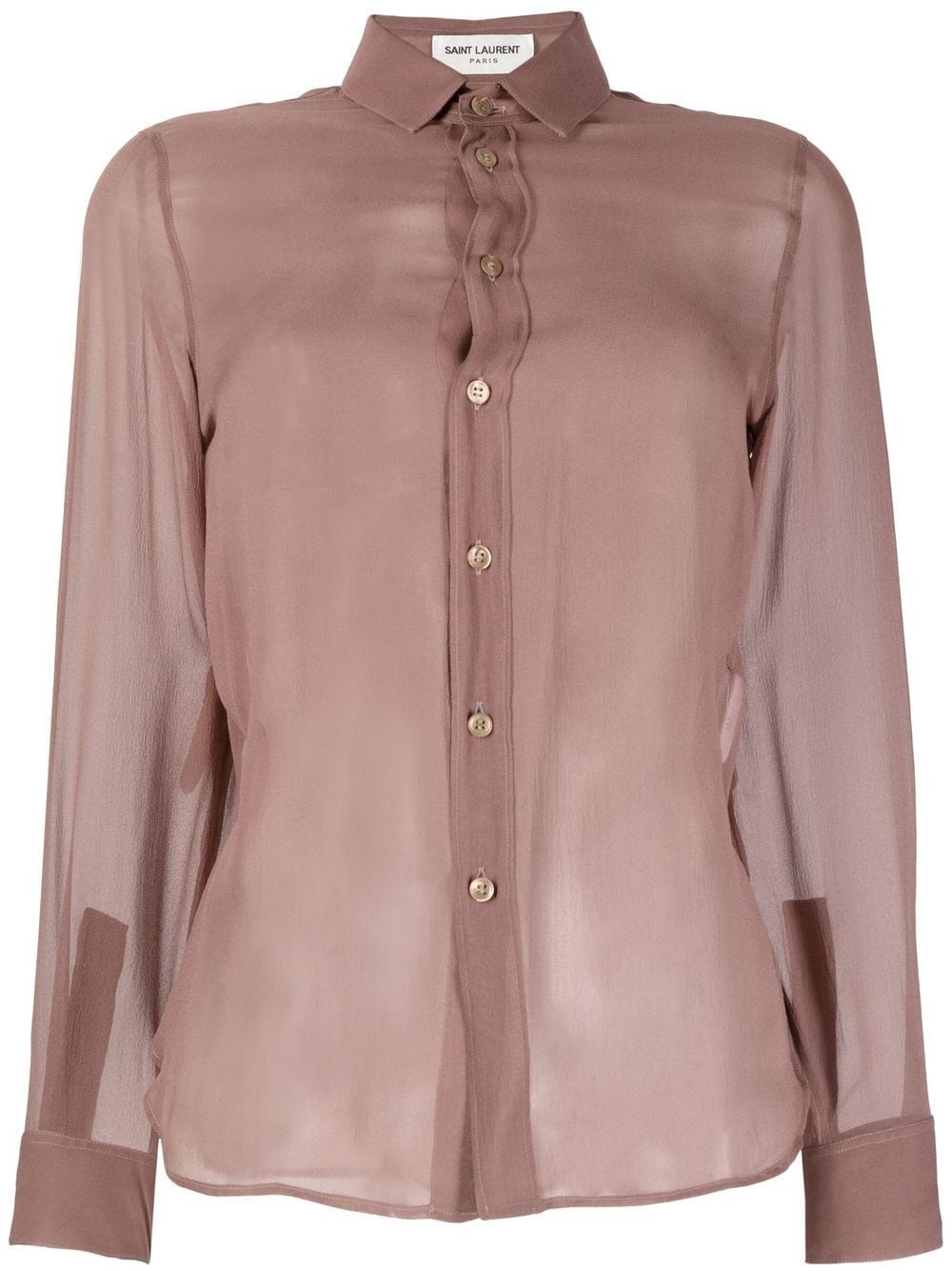 semi-sheer long-sleeve shirt - 1