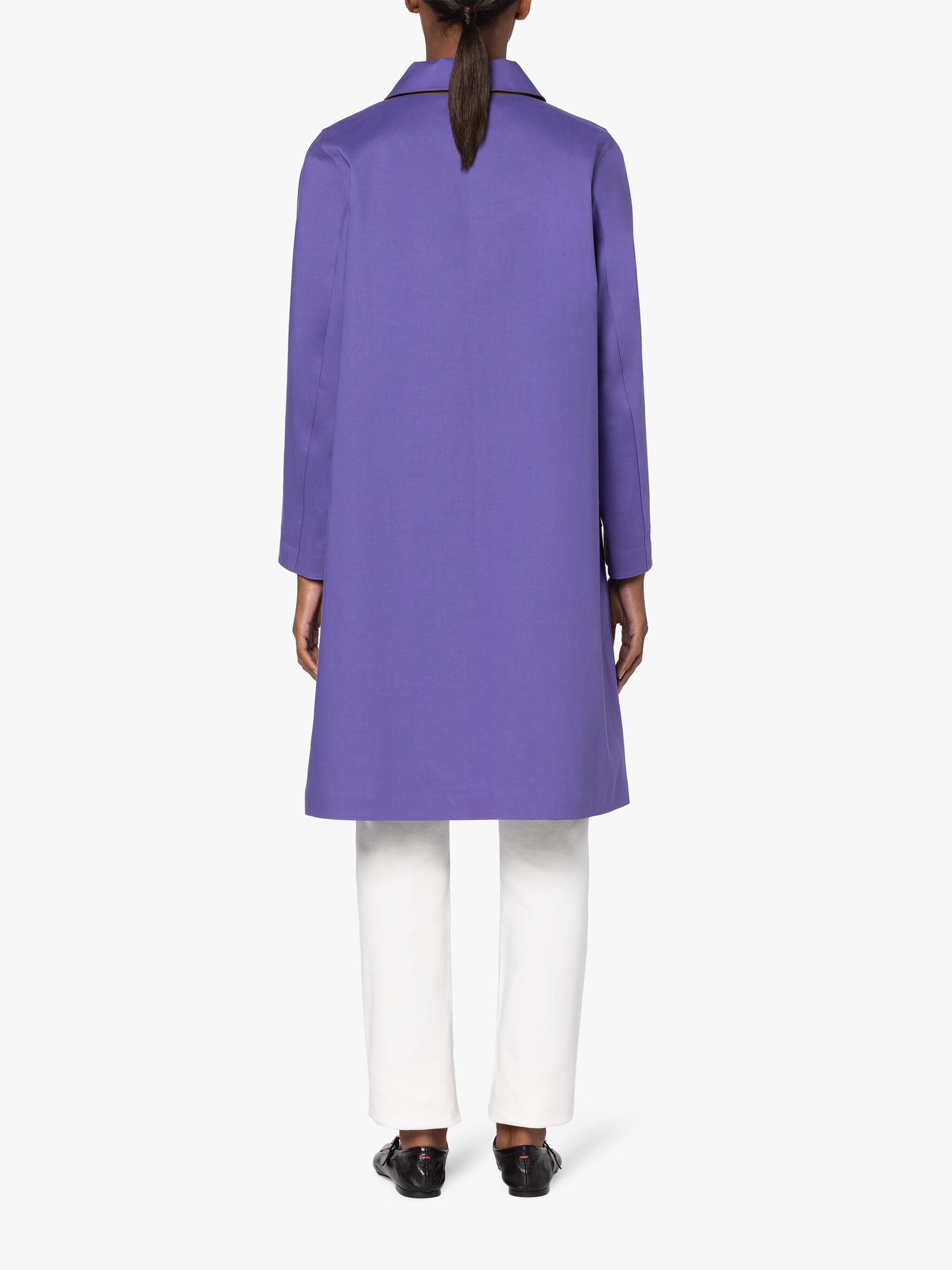 BANTON PURPLE BONDED COTTON COAT - 4