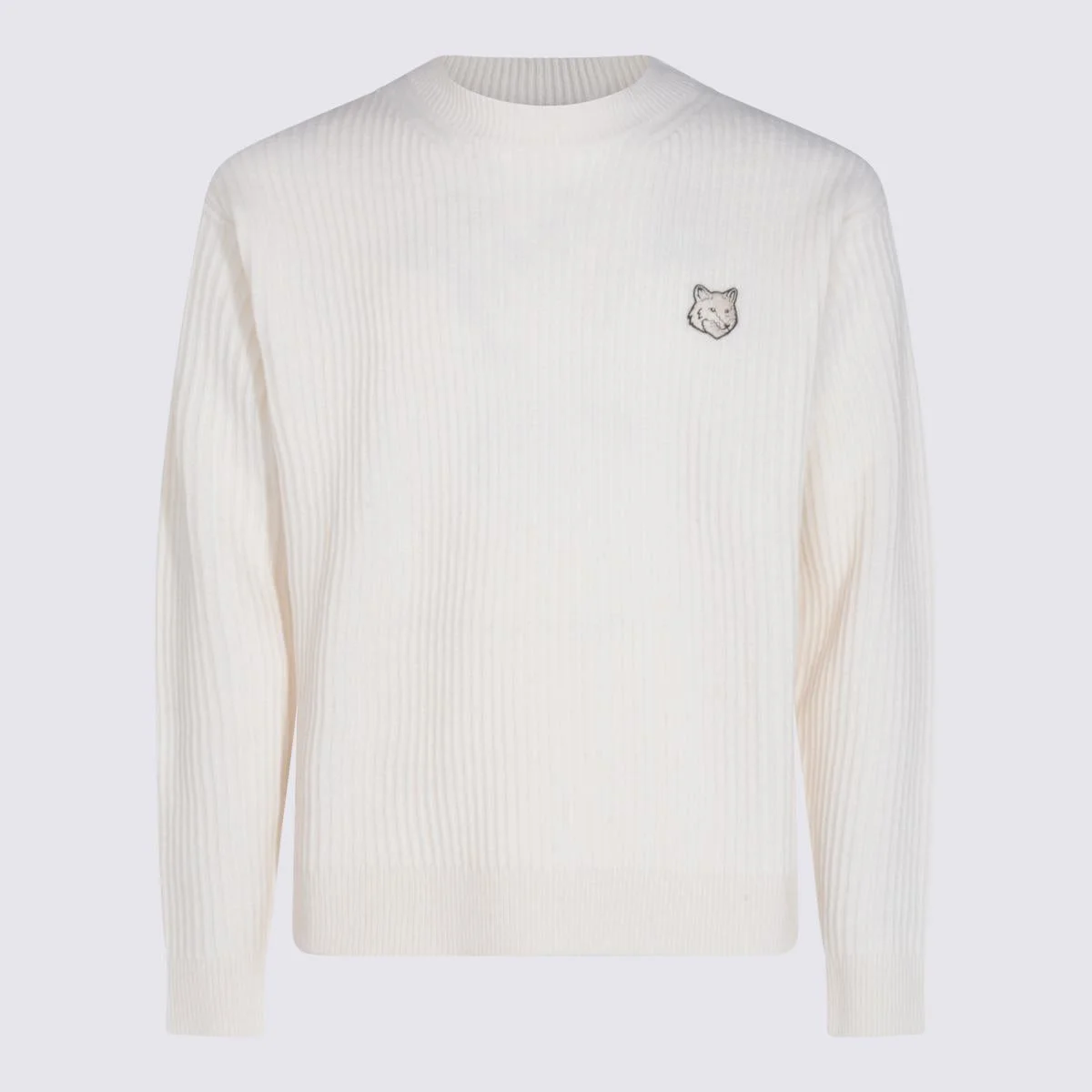 Maison Kitsuné Ecru Wool Knitwear - 1