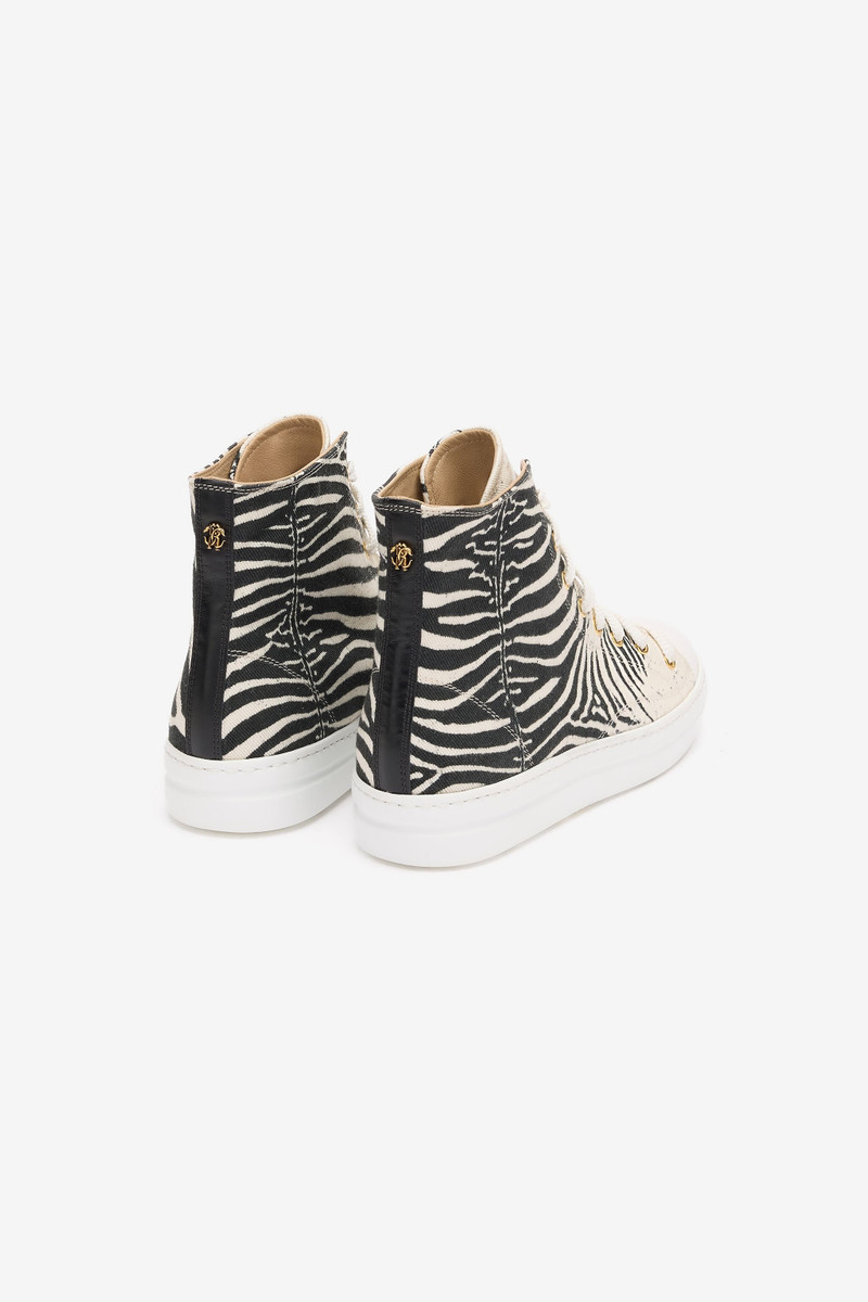 Roberto Cavalli High-Top Sneakers With Zebra Print outlook