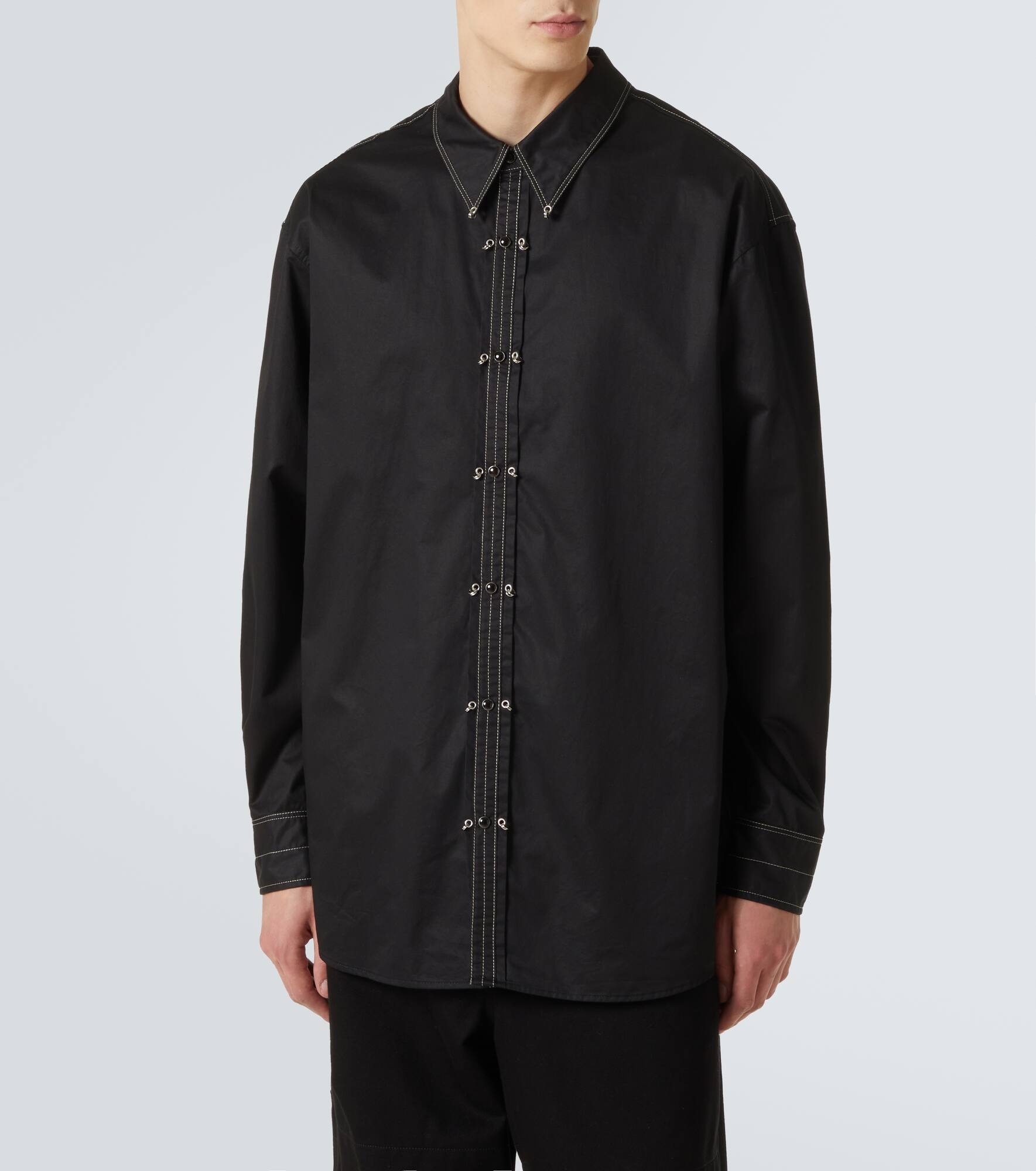 Embellished cotton satin shirt - 3