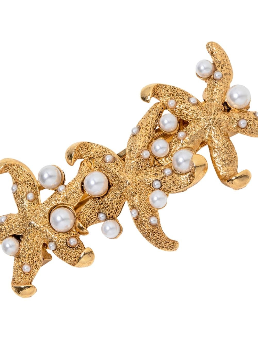 Thalassa pearl embellished filigree barrette - 2