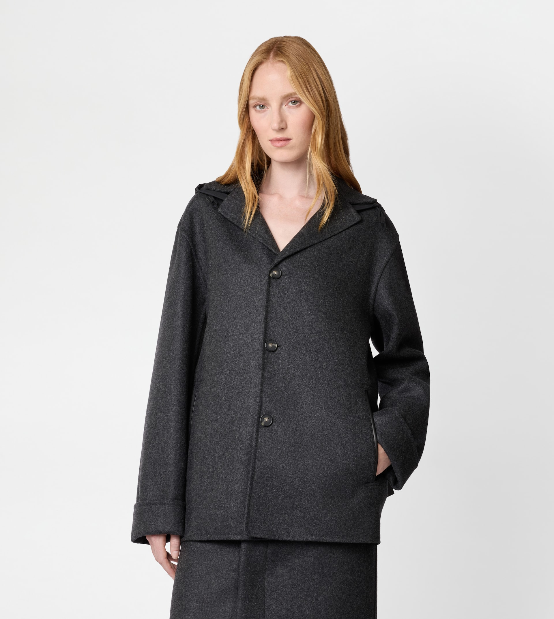 JACKET IN DOUBLE CASHMERE - GREY - 4