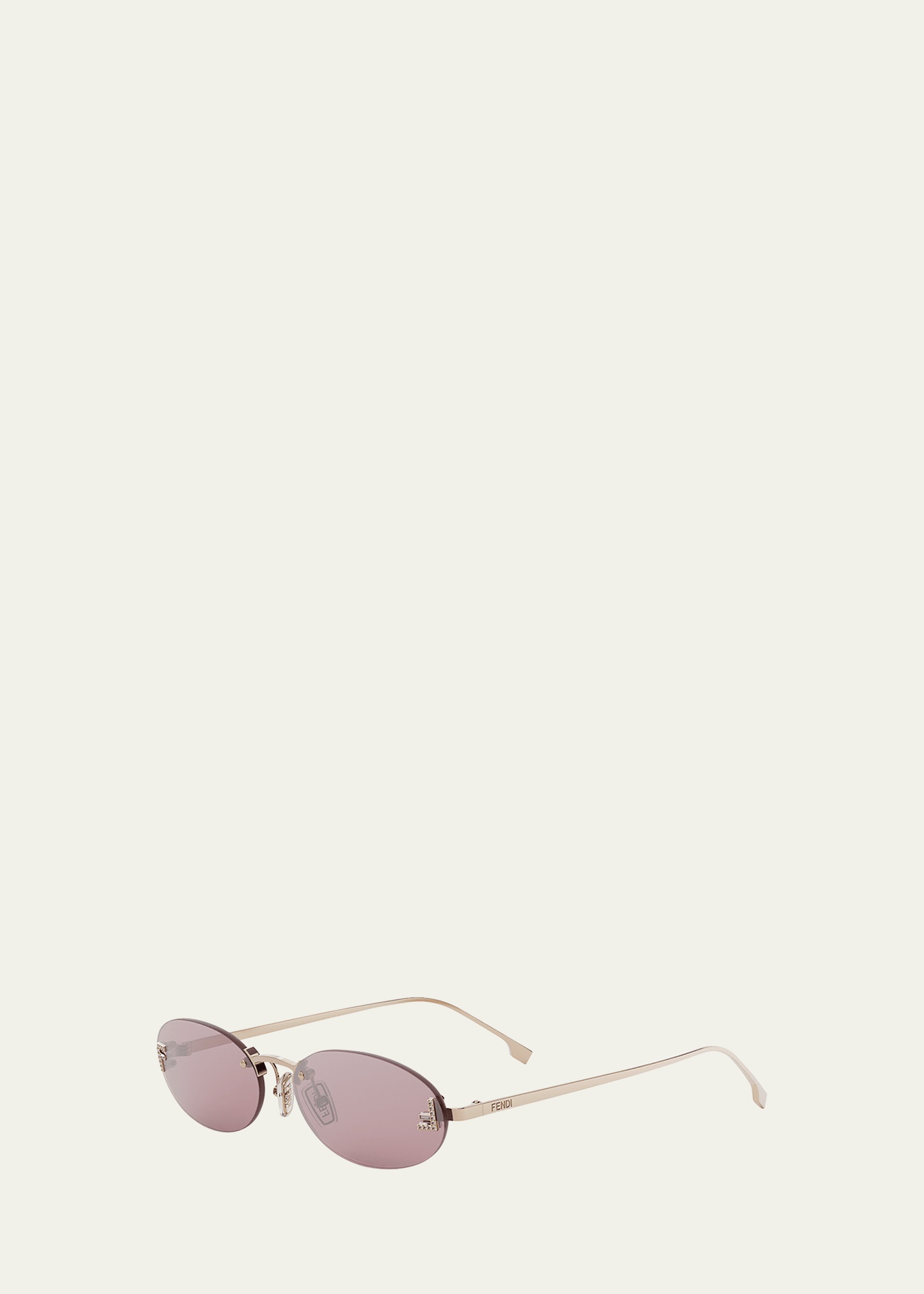 FF Crystal Metal Oval Sunglasses - 3