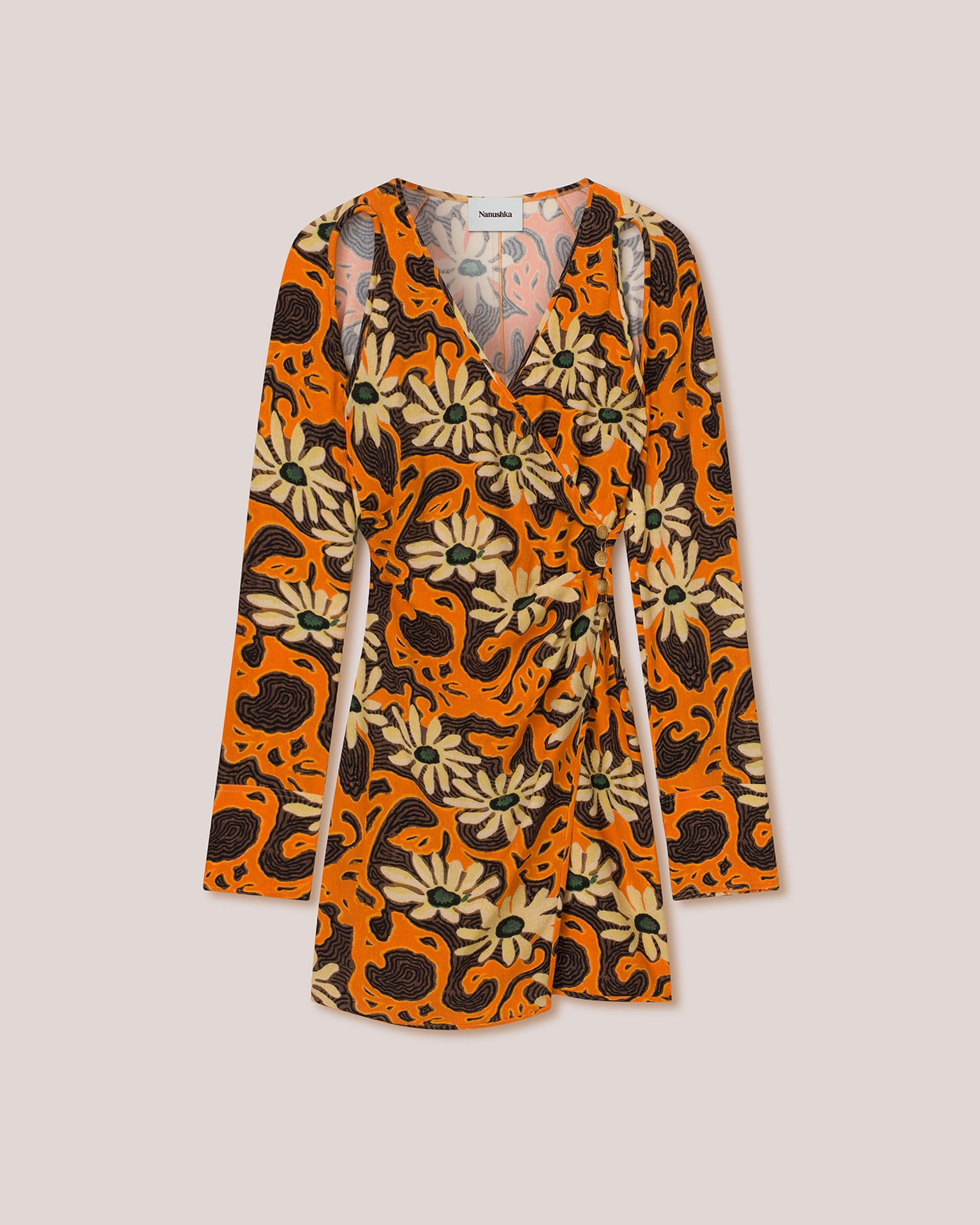 IRA - Crepe-viscose floral dress - Orange - 1