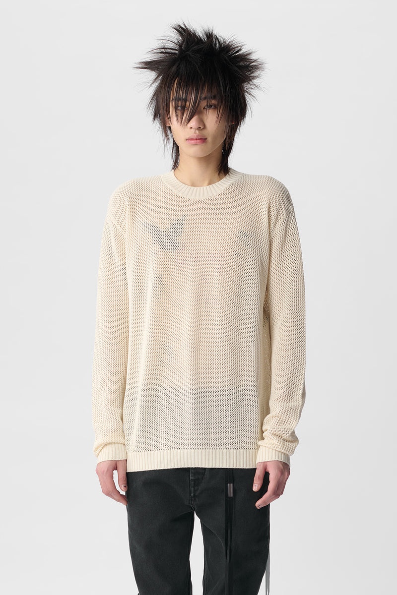 Manus Cotton Crochet Knit Sweater - 1