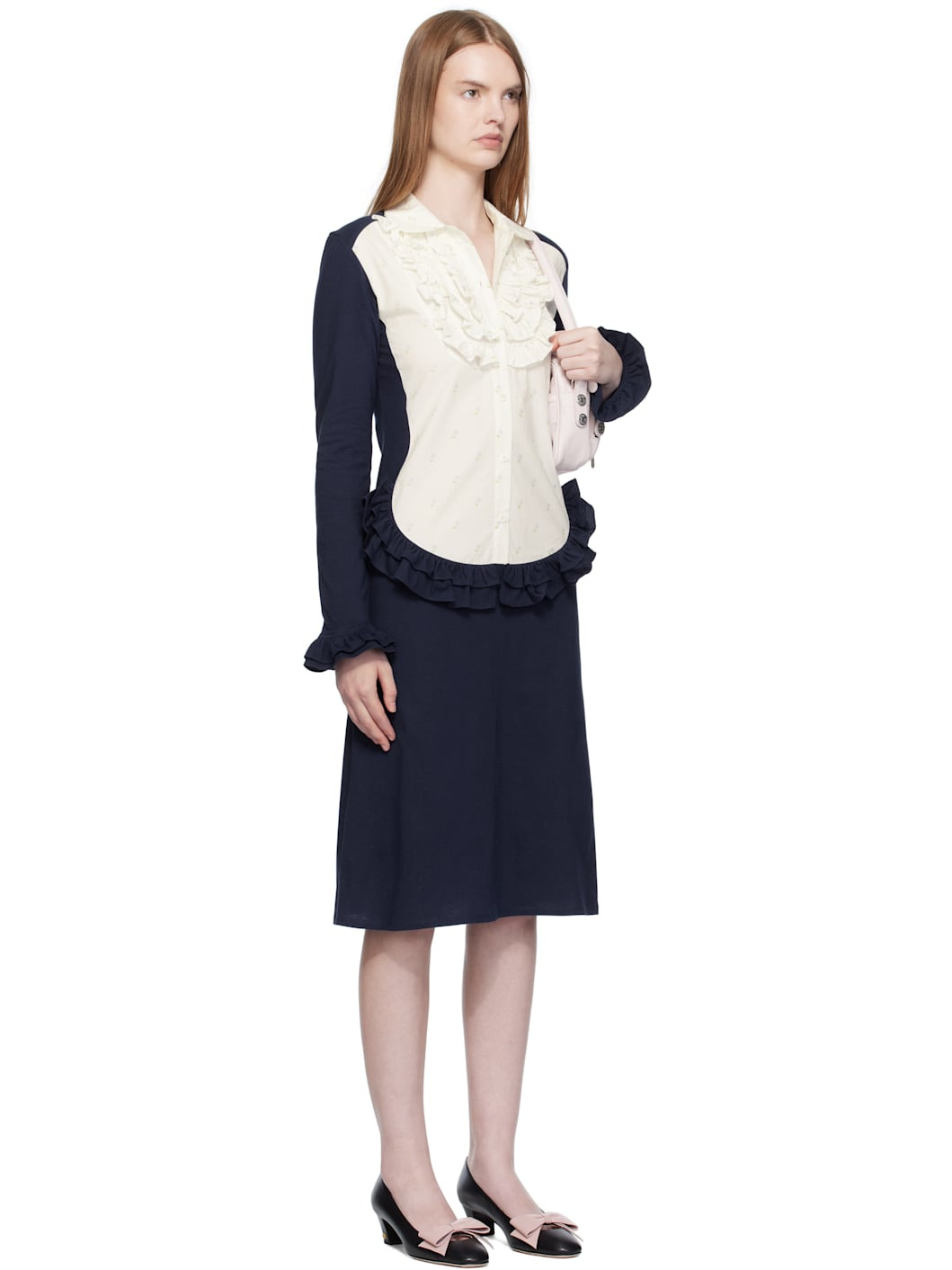 Navy & White Chan Midi Dress - 2