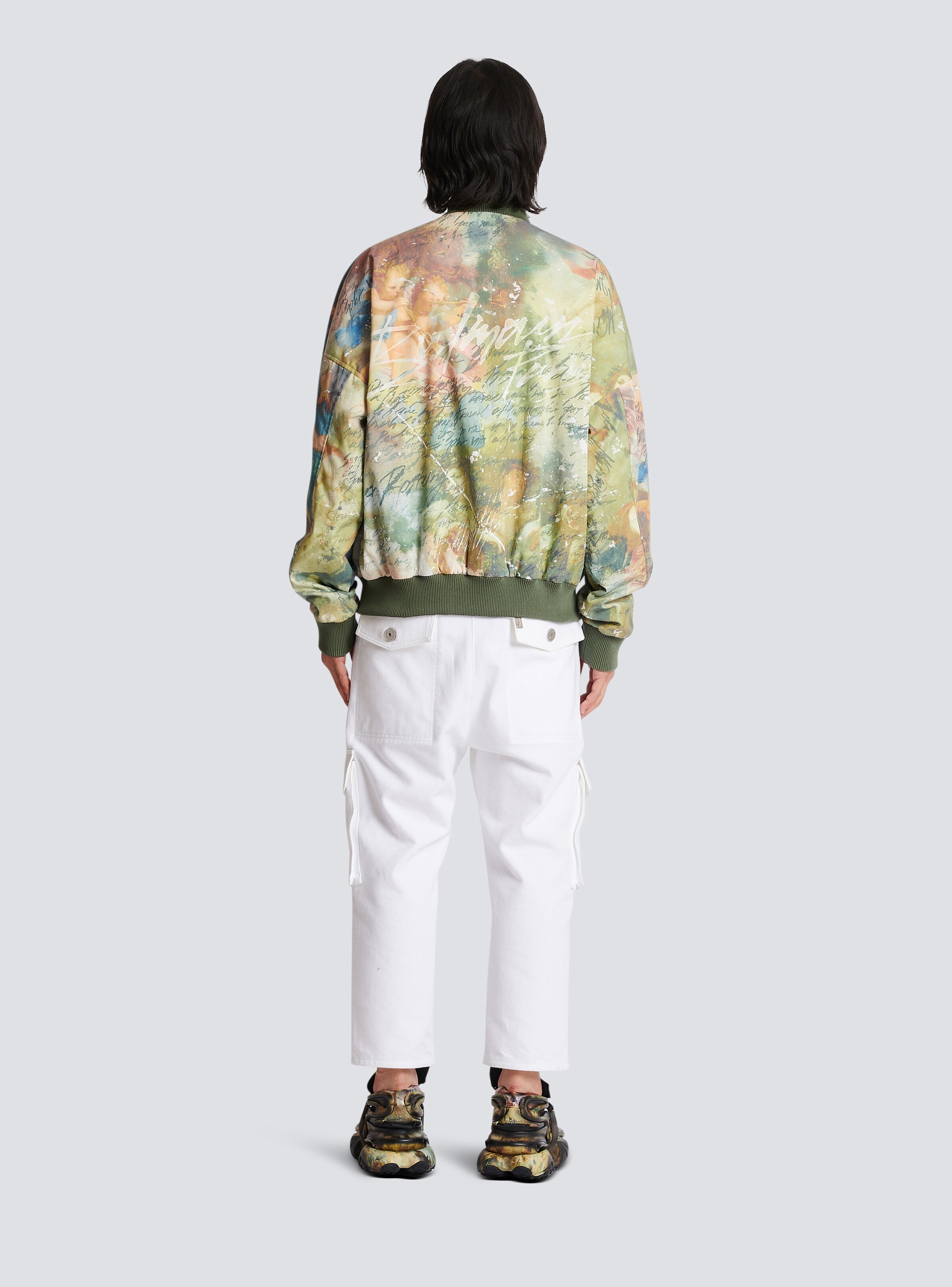 Sky print reversible bomber jacket - 5