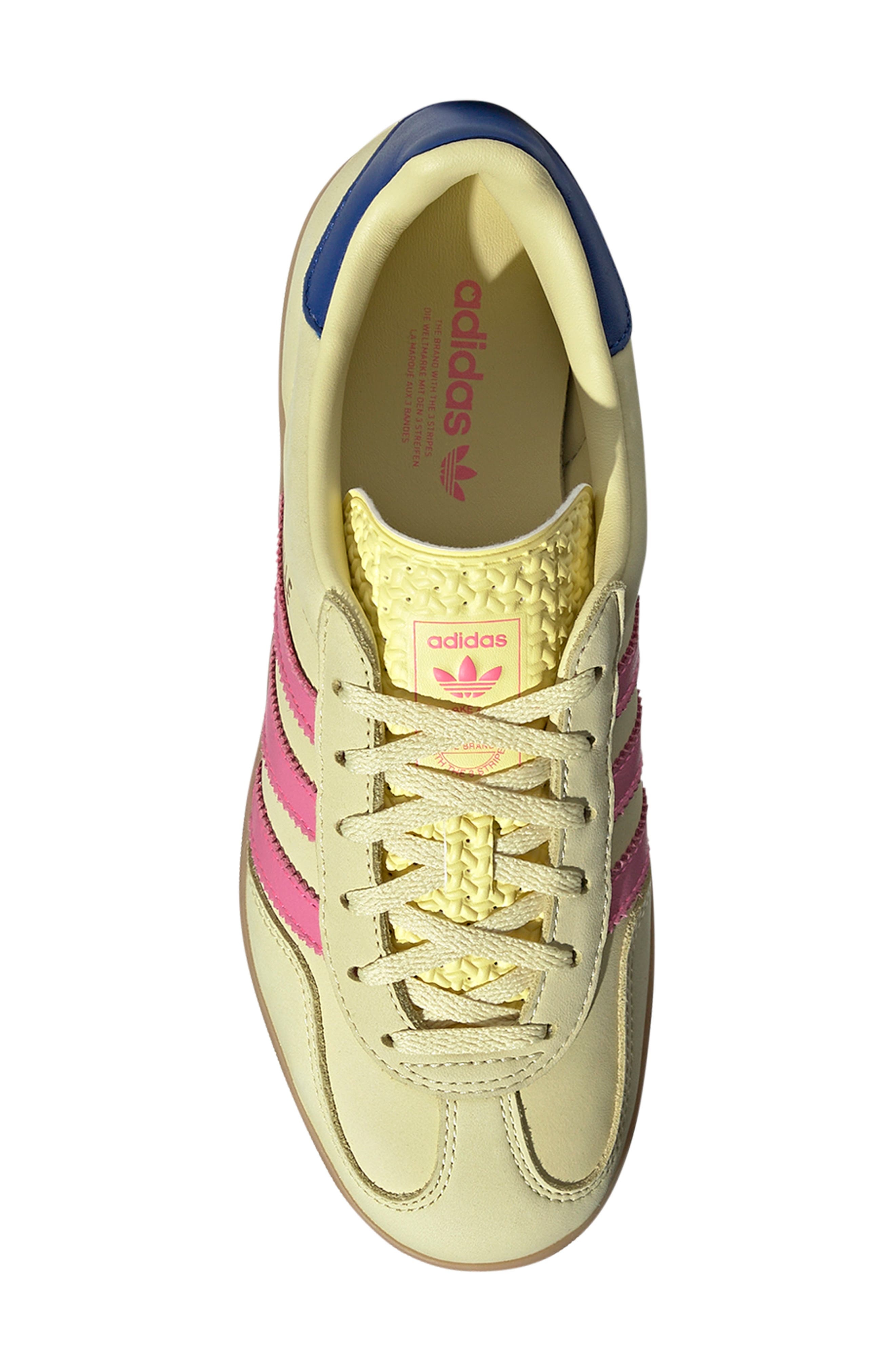 adidas Gazelle Indoor Sneaker in Yellow/Lucid Pink/Royal Blue at Nordstrom - 4