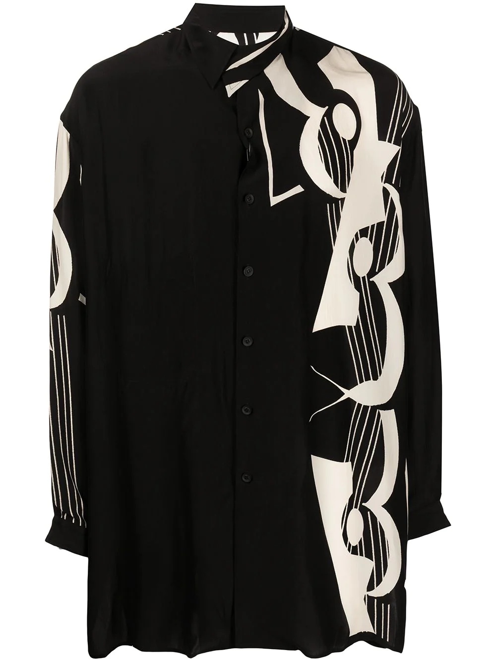 guitar-print oversized shirt - 1