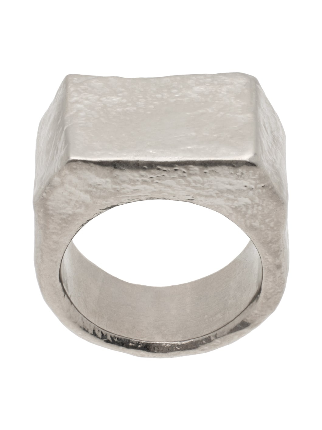 Silver Metal Chiseled Ring - 1