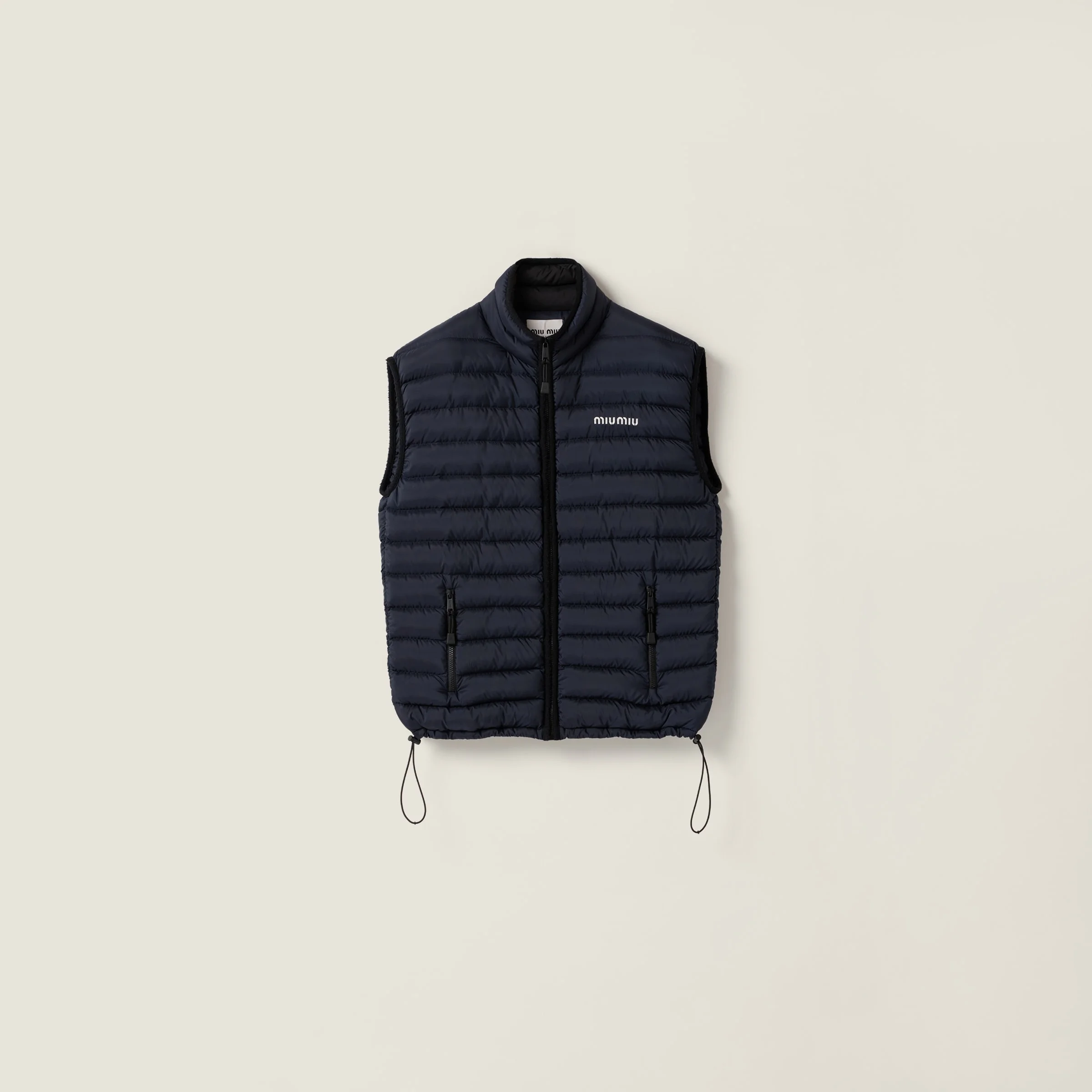 Light pongé down vest - 1