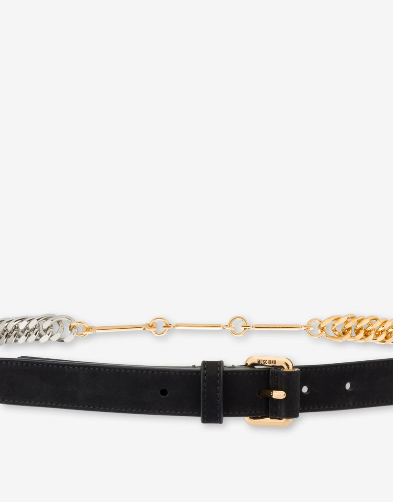 Moschino CALFSKIN BELT WITH CHAINS outlook
