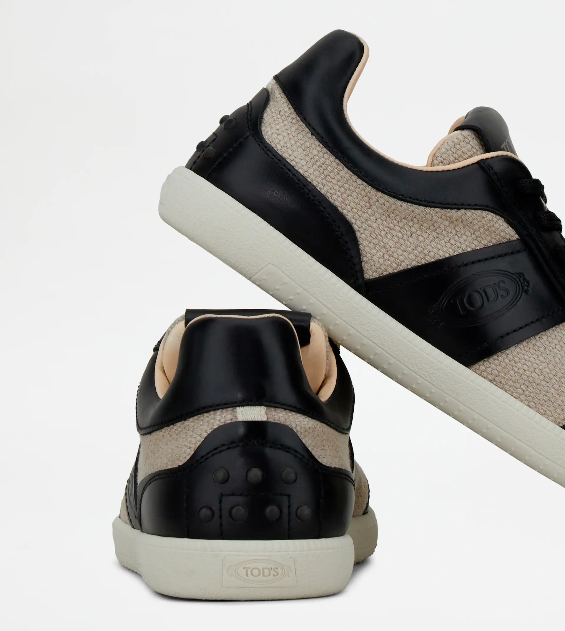 TOD'S TABS SNEAKERS IN LEATHER - BLACK - 6