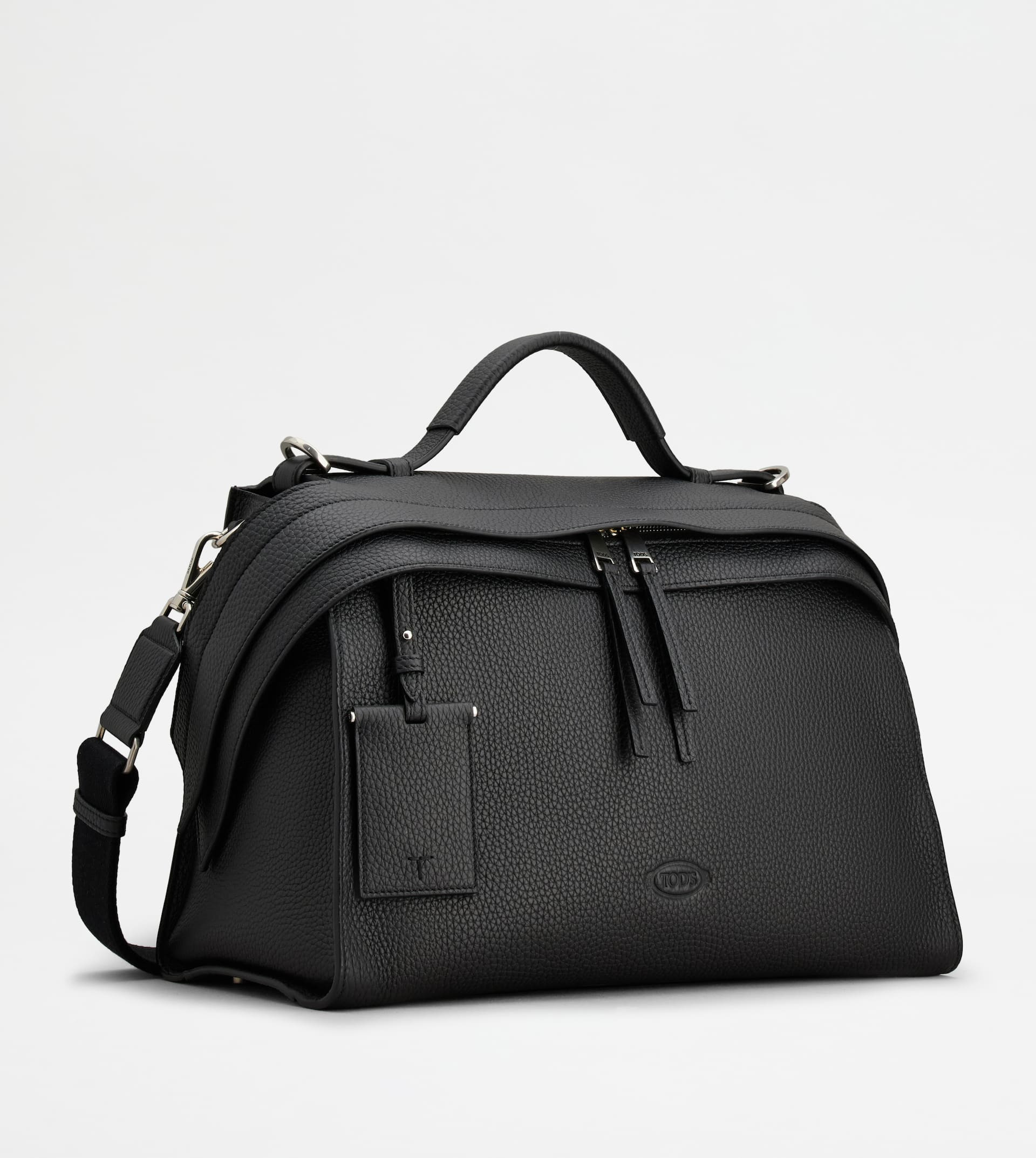 TOD'S WAVE BAG IN LEATHER LARGE - BLACK - 3