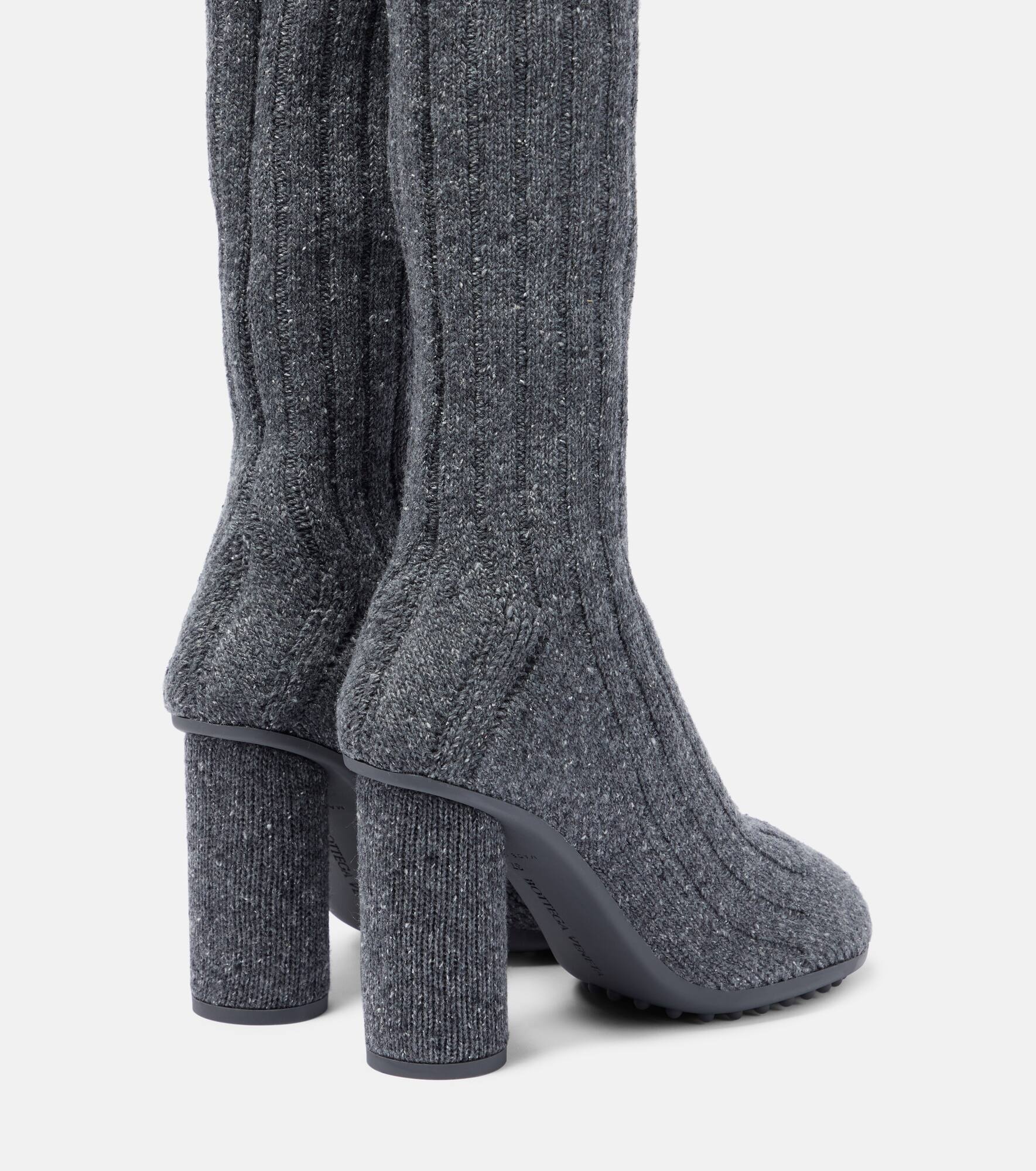 Wool-blend knee-high sock boots - 3