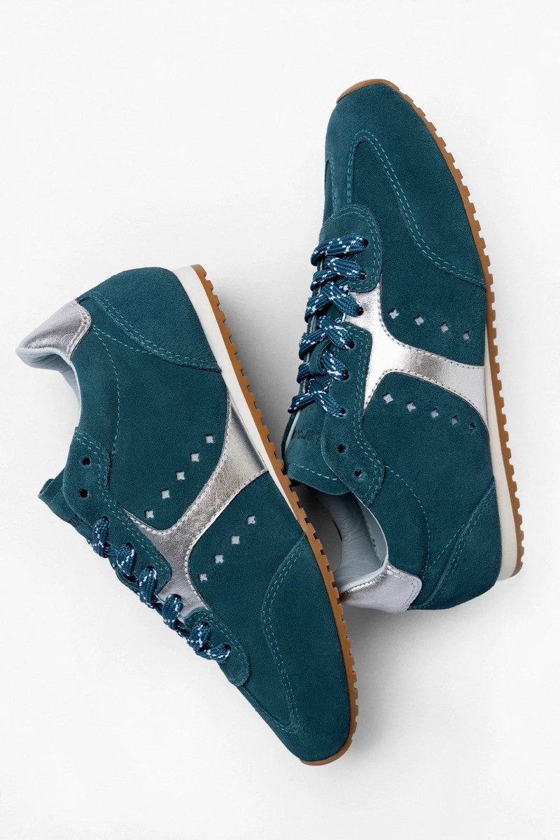 Stella Sneaker Teal Suede 3