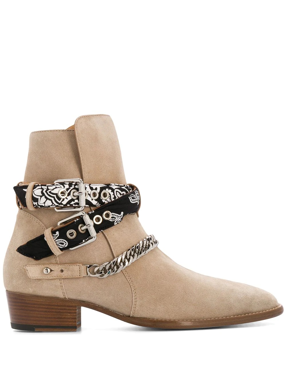 bandana buckle ankle boots - 1