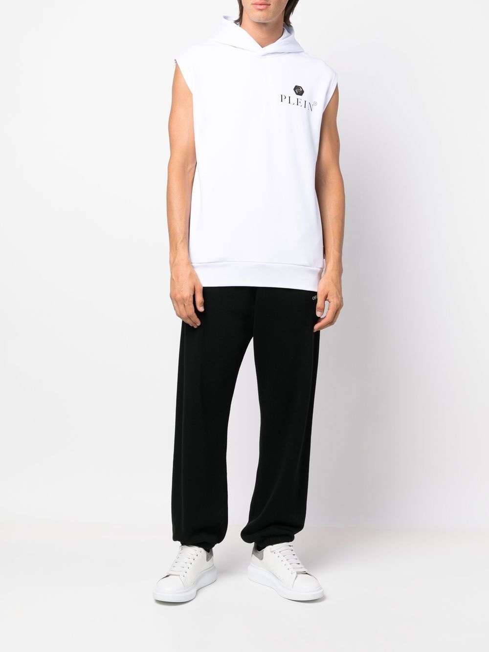 logo-print sleeveless hoodie - 2
