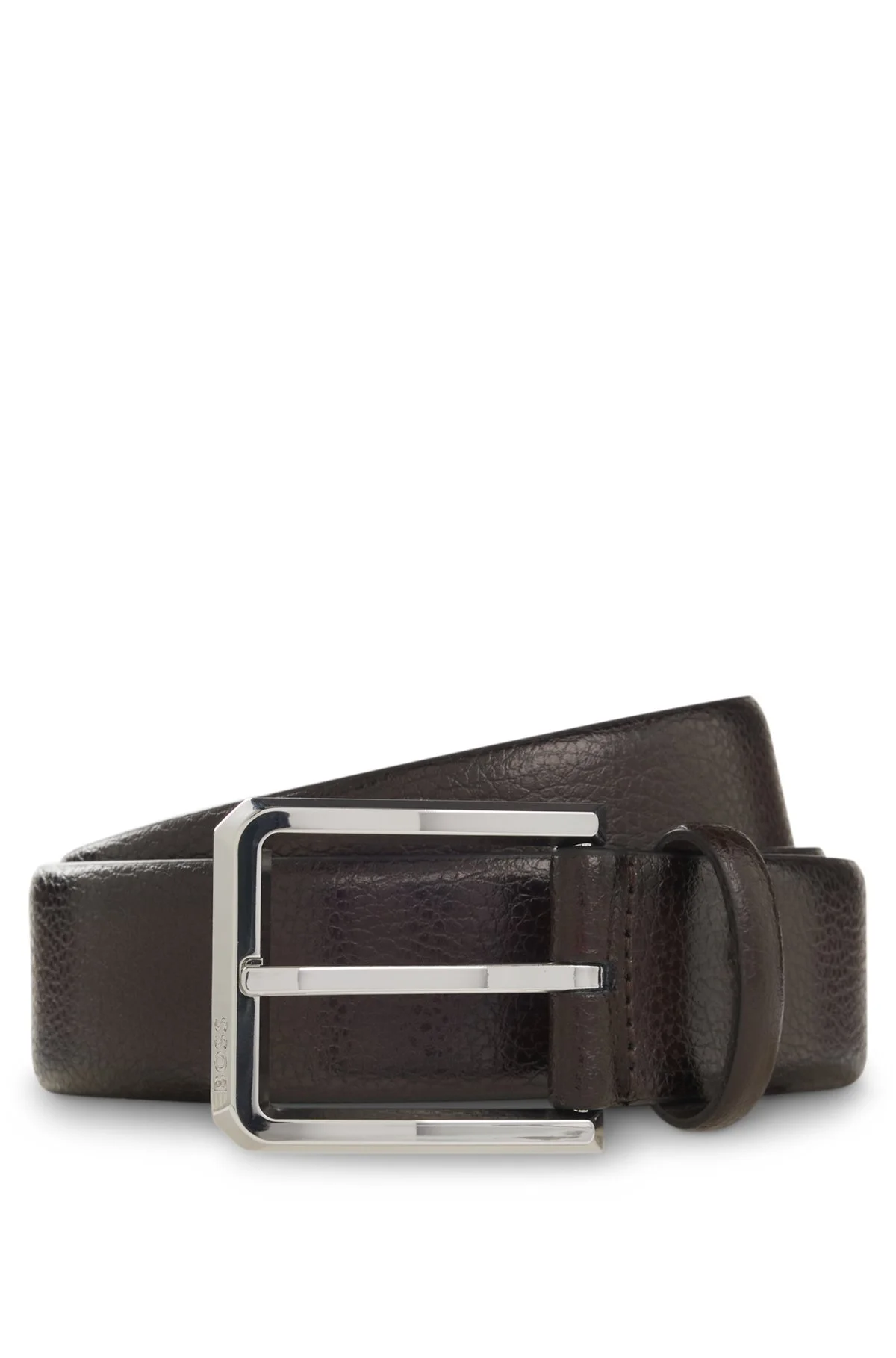GRAINED LEATHER BELT WITH BOMBÉ CONSTRUCTION - 1