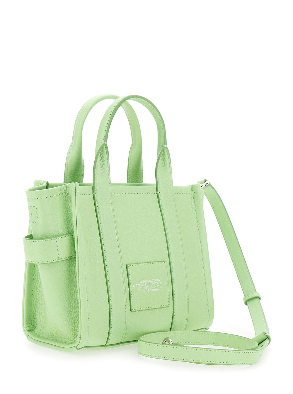 Marc Jacobs Women 'The Small Tote' Green Handbag With Logo In Grained Leather Woman - 3