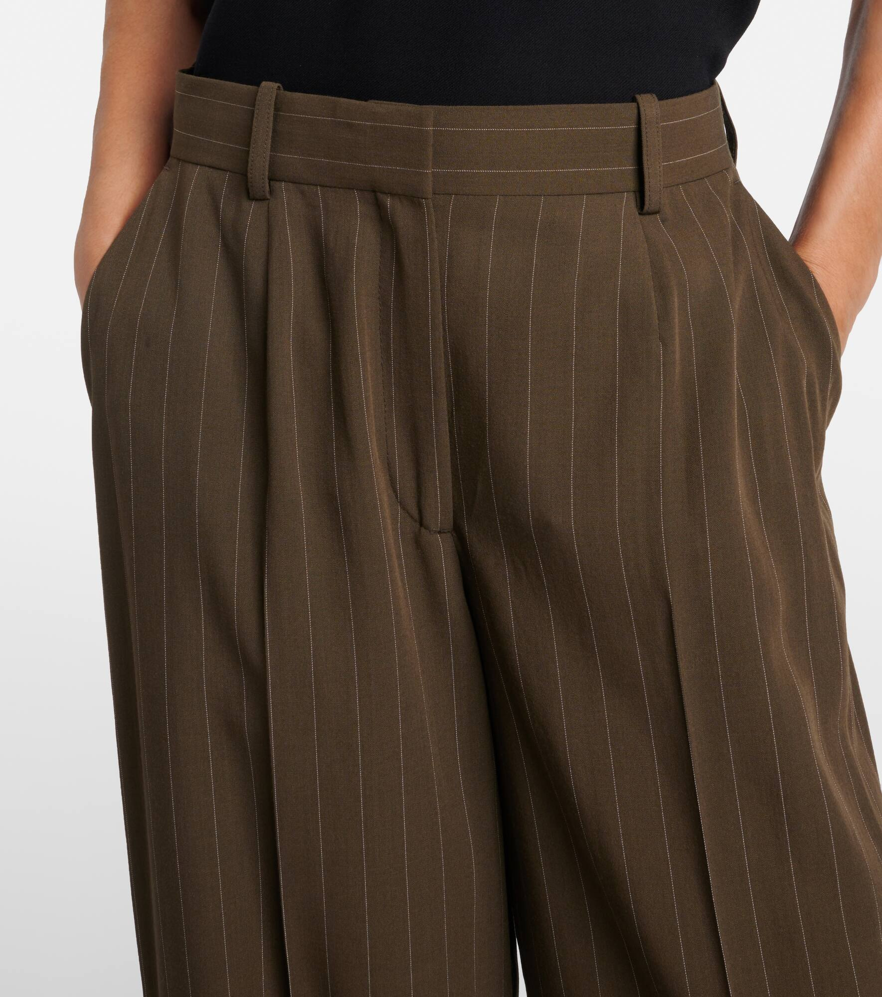 Pinstripe straight pants - 4