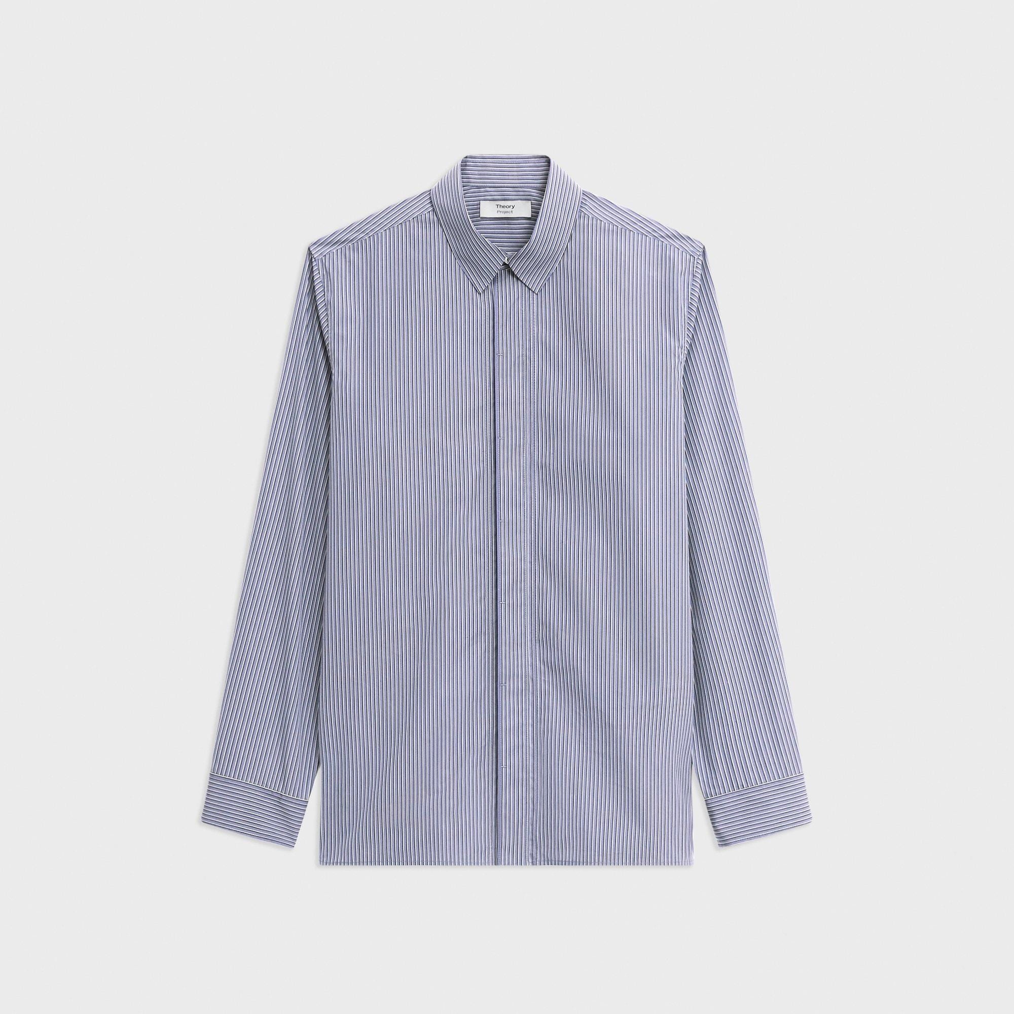 Straight Shirt in Striped Cotton-Blend - 1