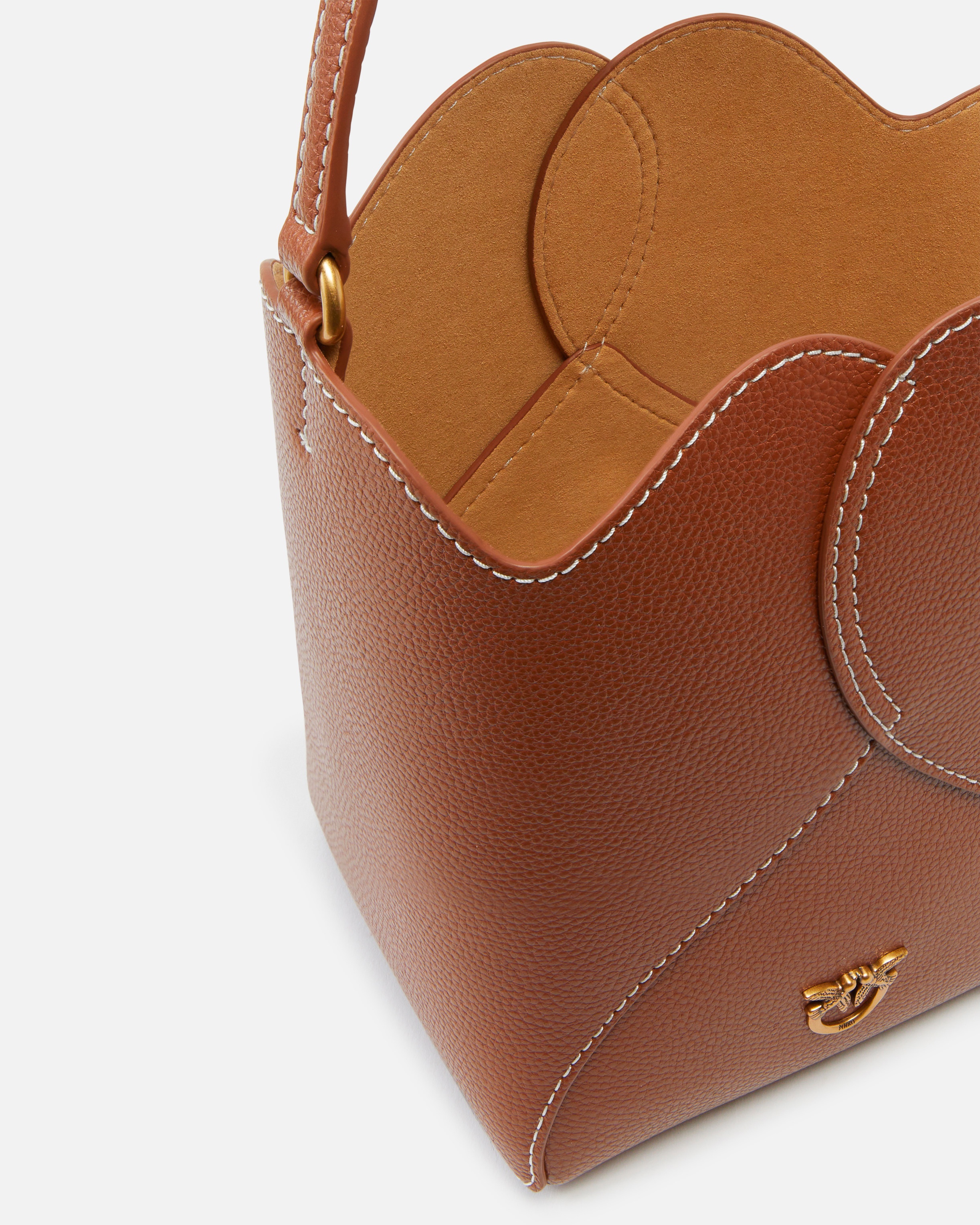HEART MINI LEATHER BUCKET BAG WITH SHOULDER STRAP - 4