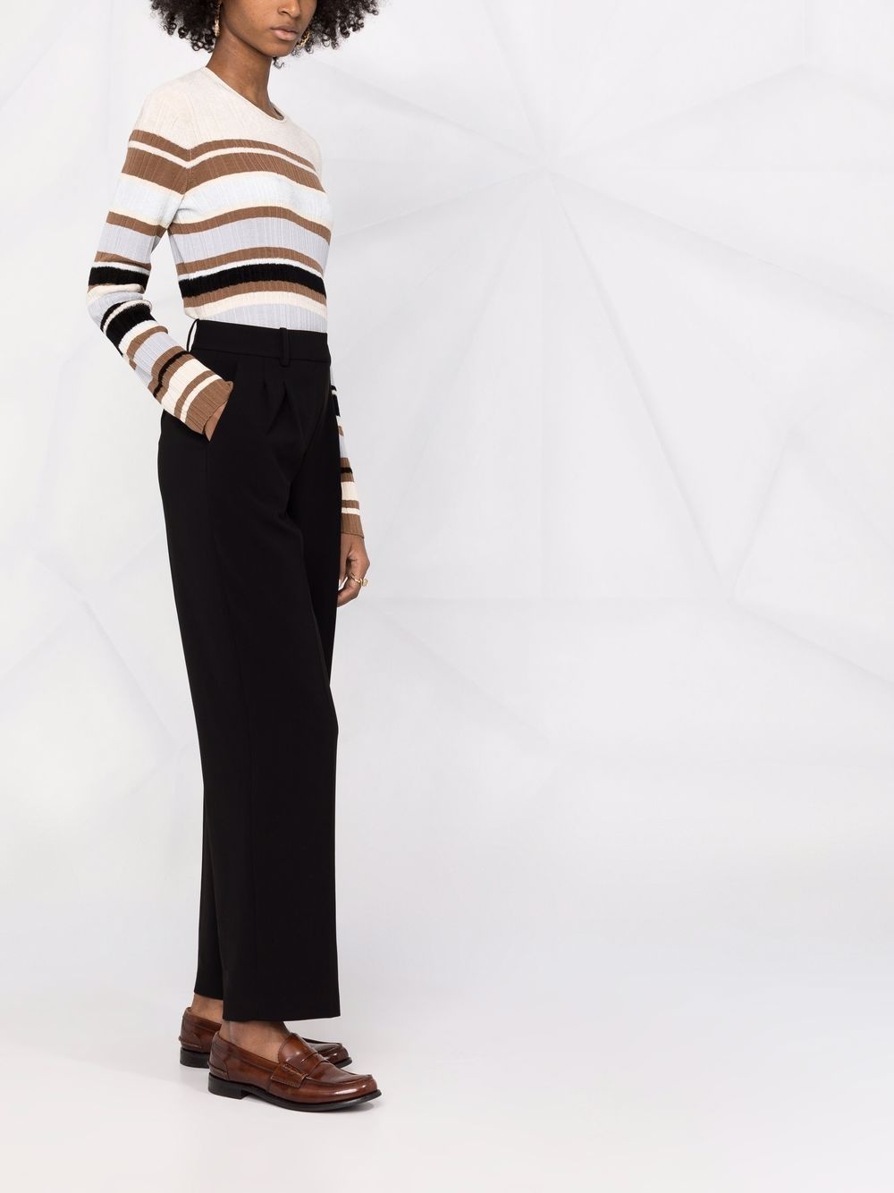 straight-leg high-waisted trousers - 4