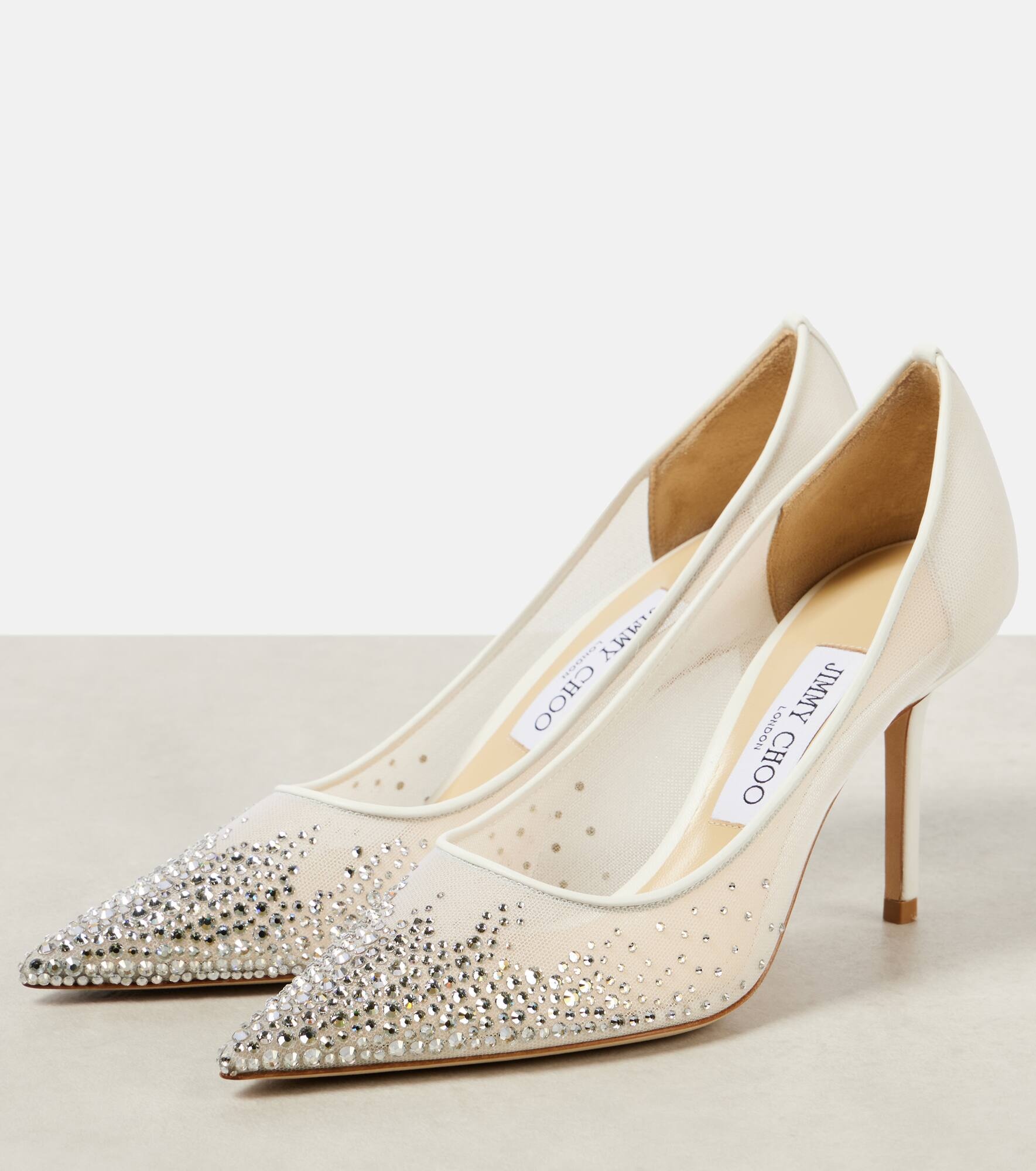 Love 85 crystal-embellished mesh pumps - 5