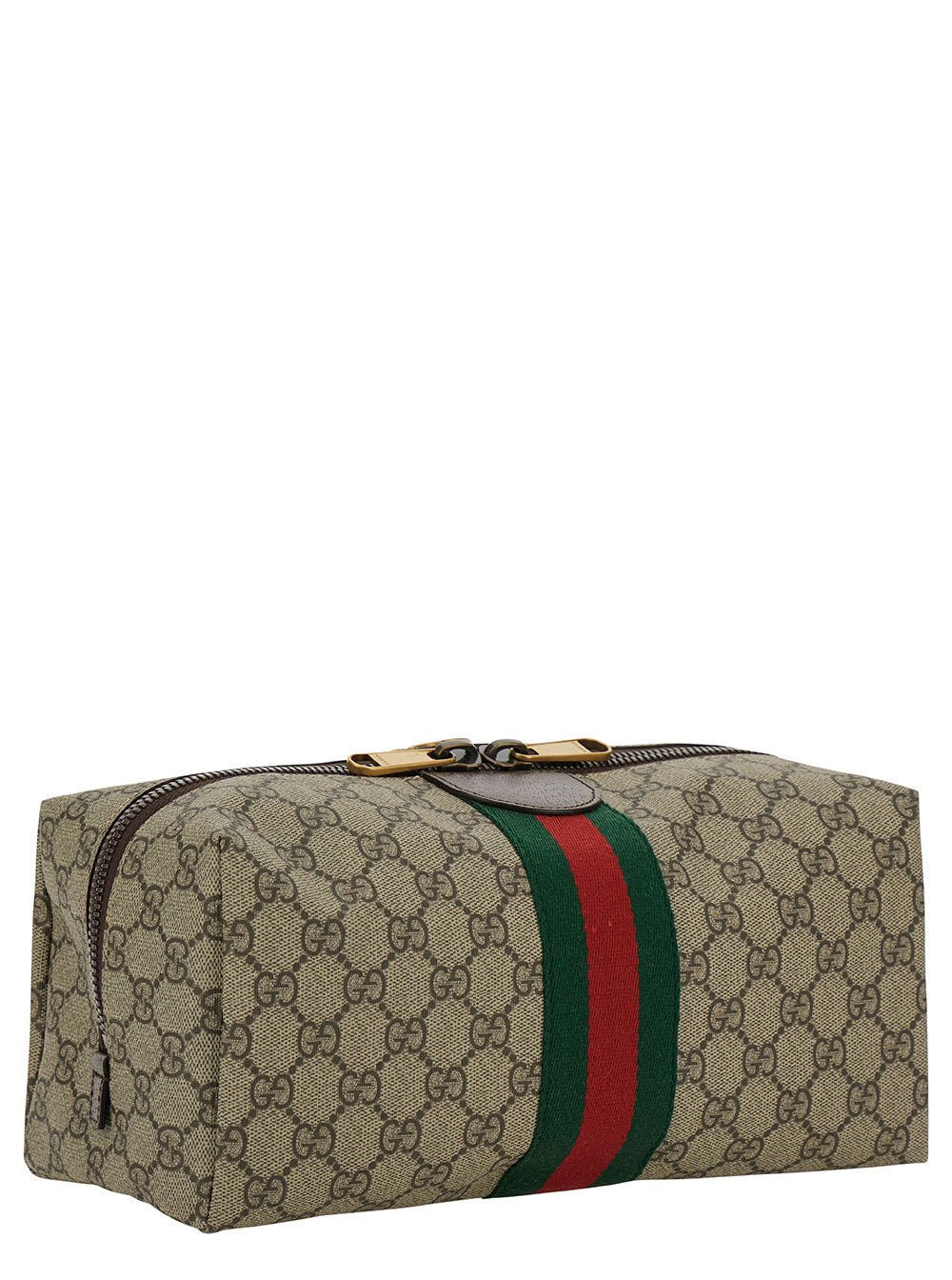 Gucci Men Beige And Ebony Beauty Case With Web Detail And Logo Detail In Gg Supreme Canvas Man - 3