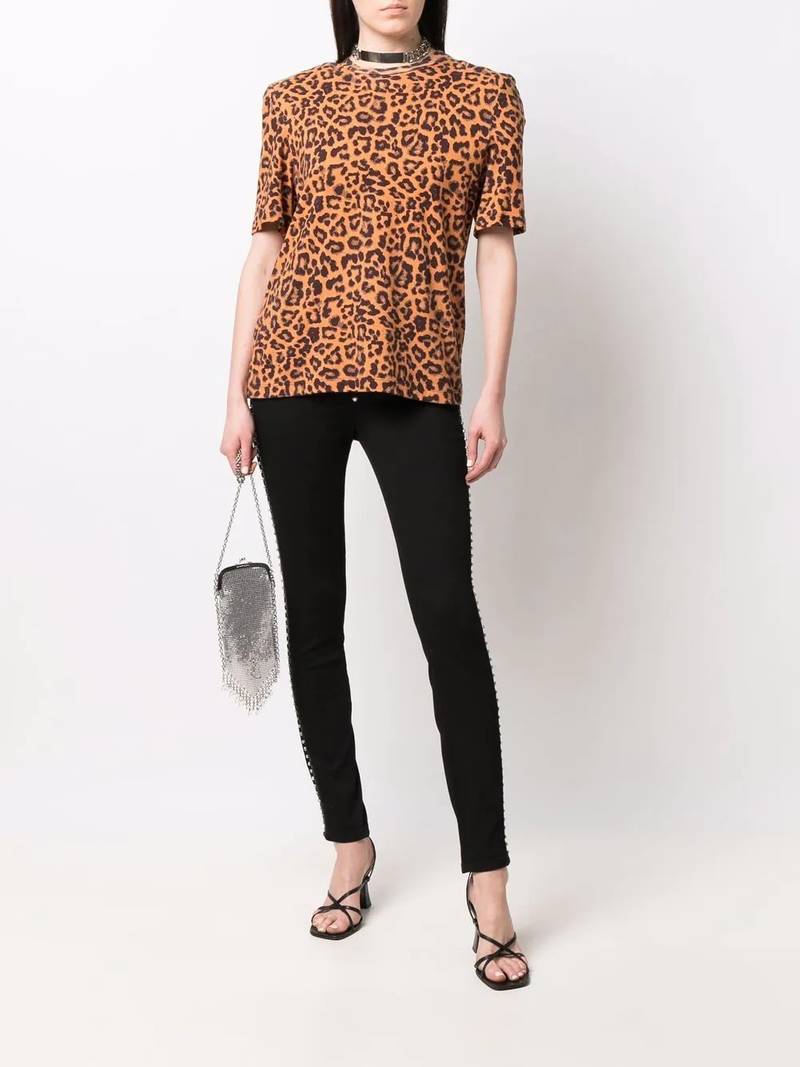 PHILIPP PLEIN Crystal super high-waist jeggins outlook