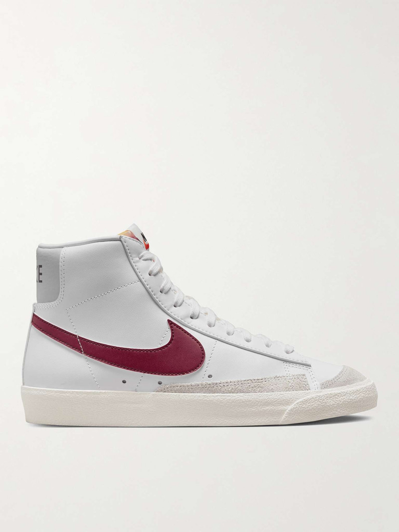 Blazer Mid '77 Vintage Suede-Trimmed Leather Sneakers - 1