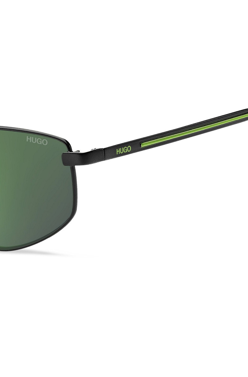HUGO DOUBLE-BRIDGE SUNGLASSES WITH GREEN LENSES outlook