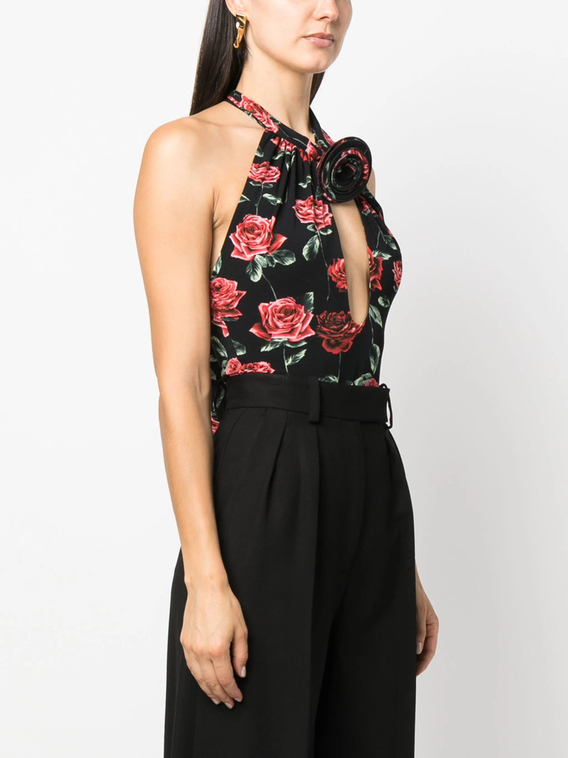 Magda Butrym Floral-print Keyhole-neck Bodysuit 4