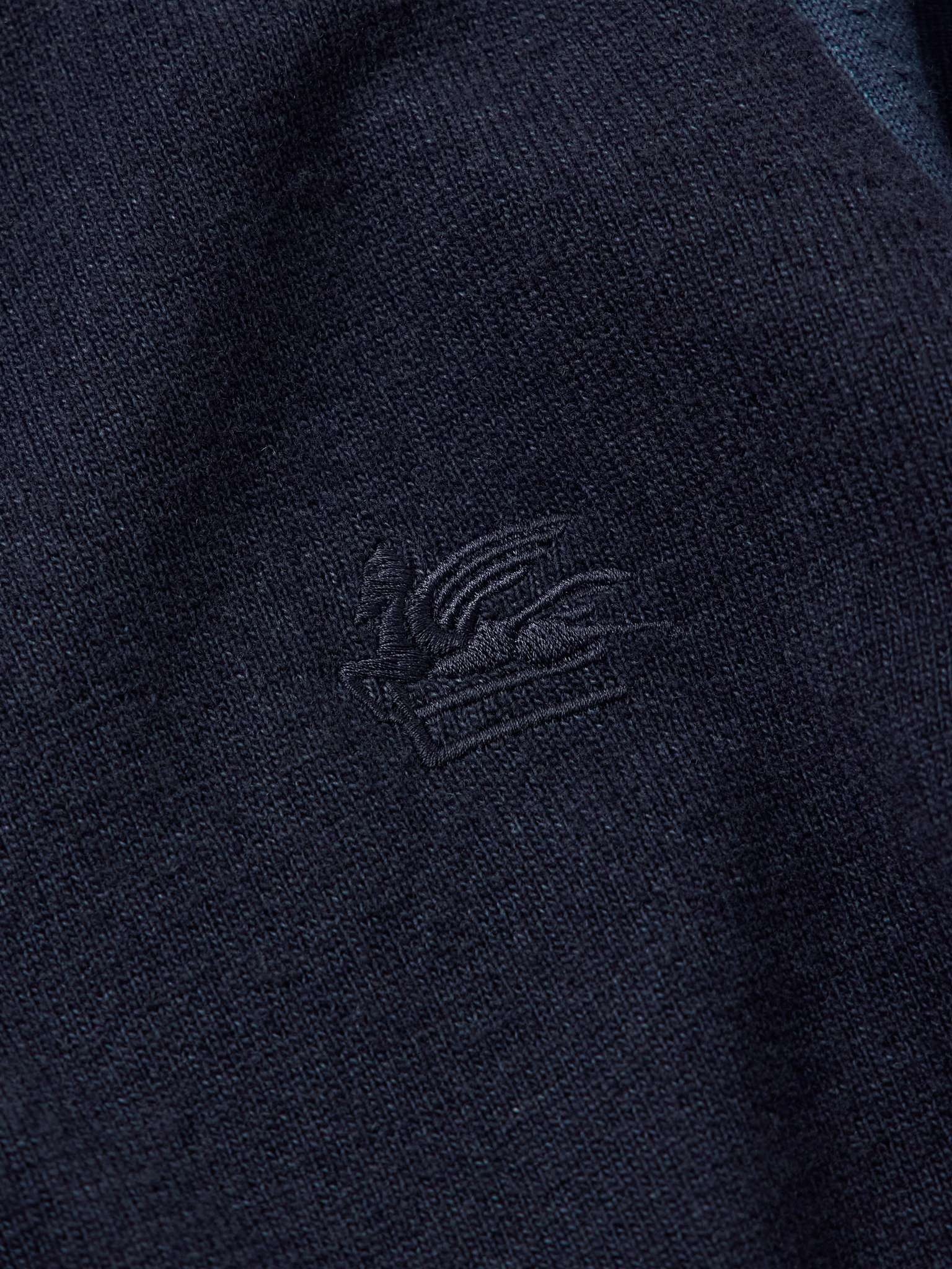 Logo-Embroidered Two-Tone Wool Sweater - 5
