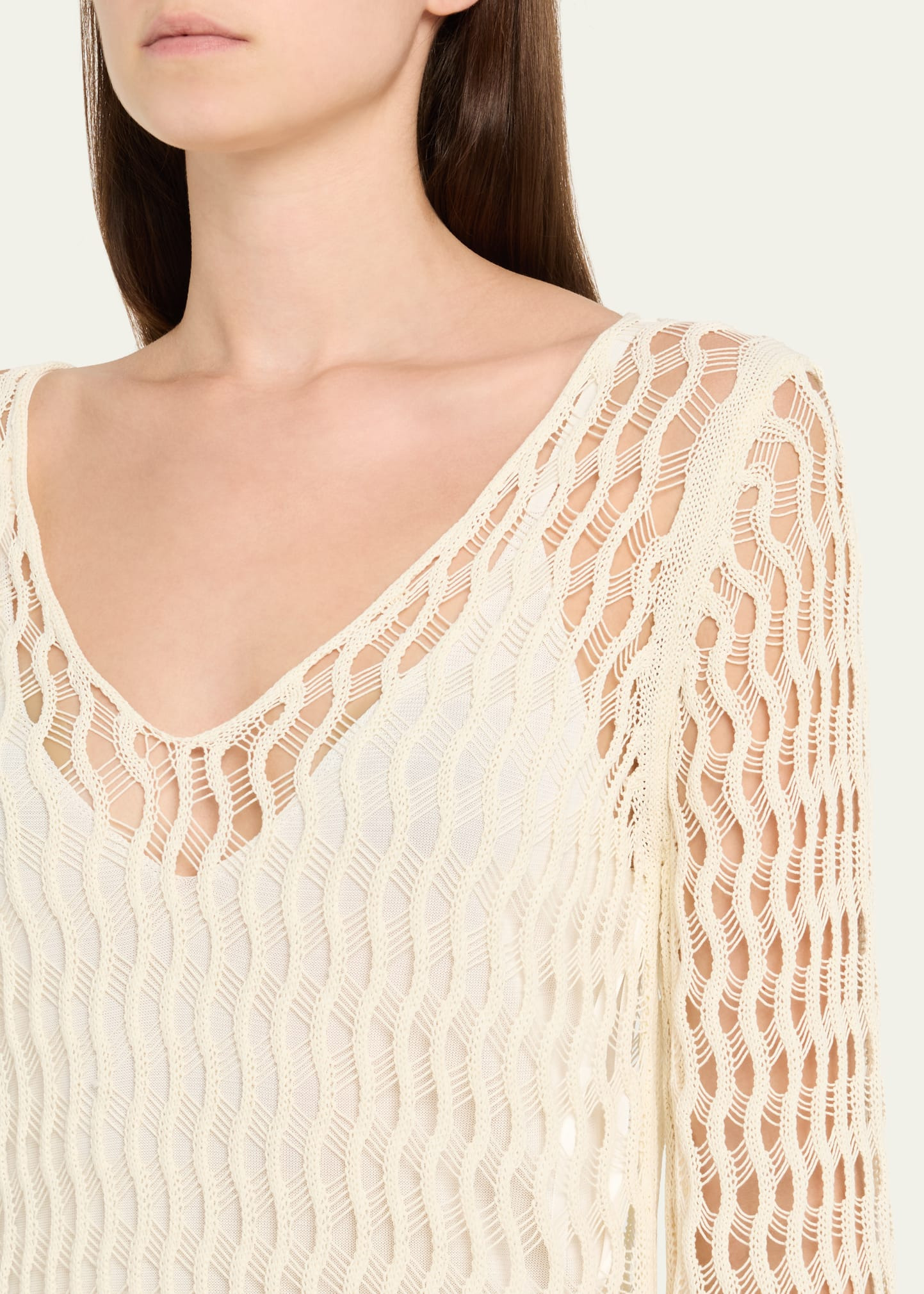 Jemmy Open Knit Long-Sleeve Midi Dress - 5