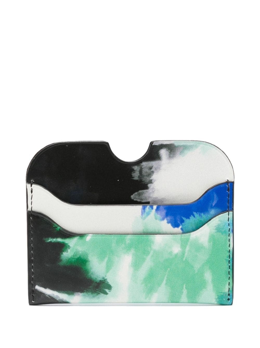 tie-dye print leather cardholder - 2