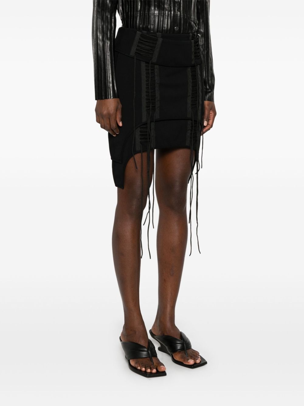 lace-up mini skirt - 3