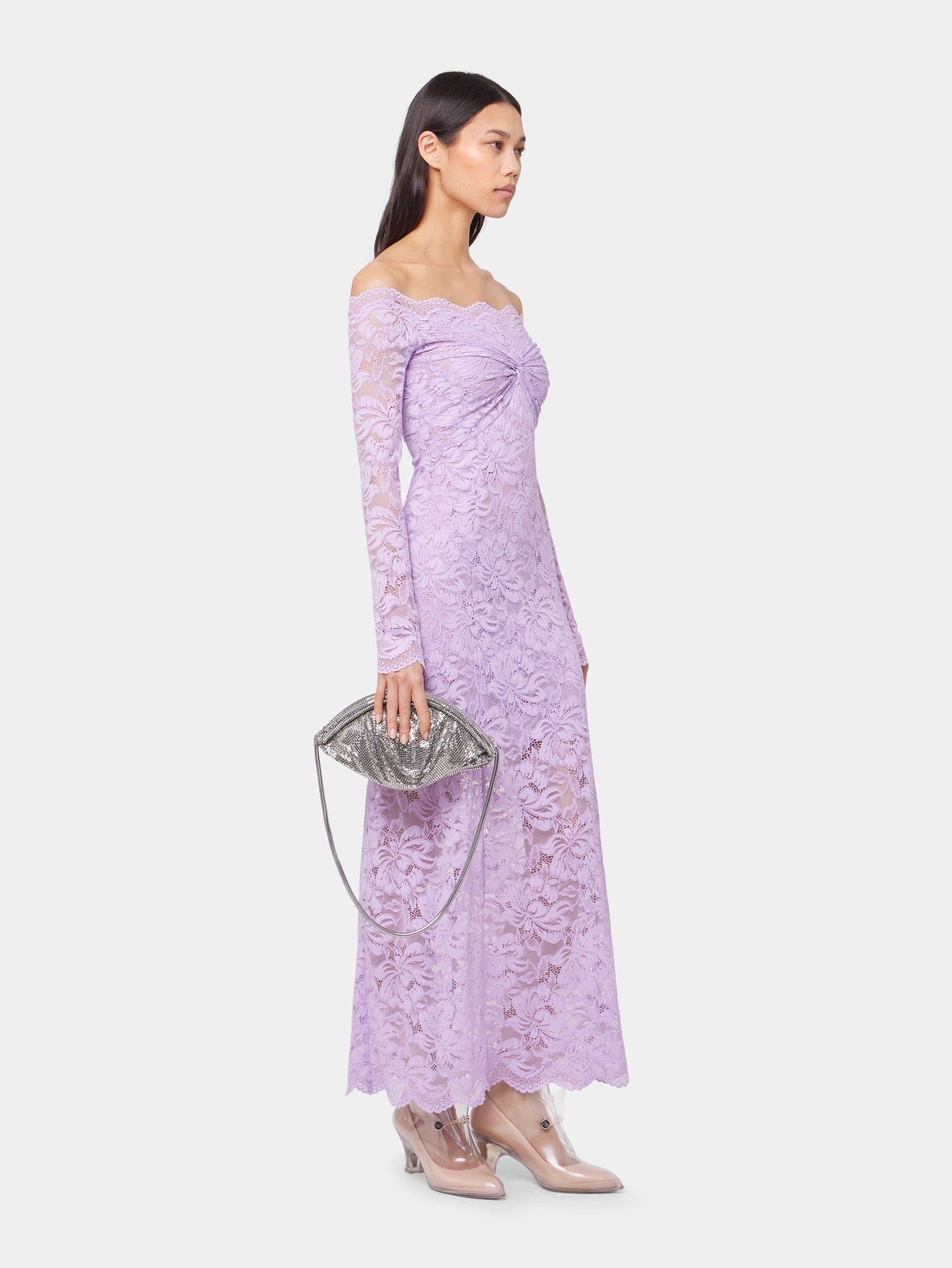 LAVENDER LONG DRESS IN LACE - 2