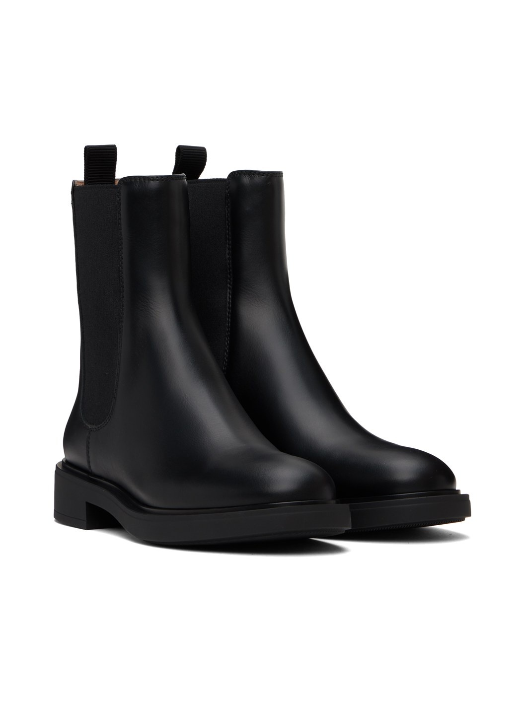 Black Leather Chelsea Boots - 4